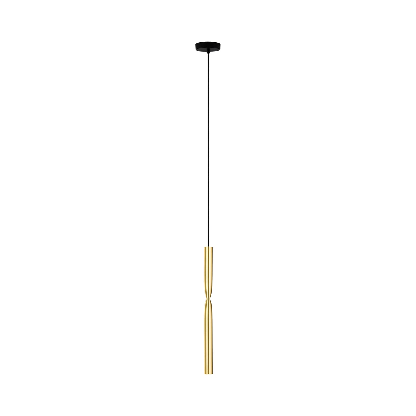 Flow LED Pendant Light in Satin Gold/Black (20.13-Inch).