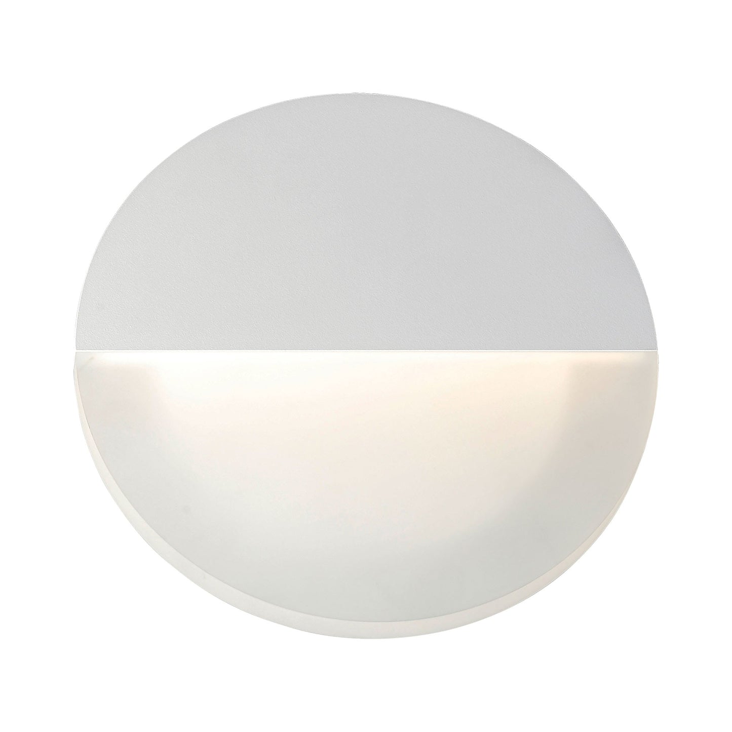 Alumilux Glow Round Outdoor LED Wall Light in White.