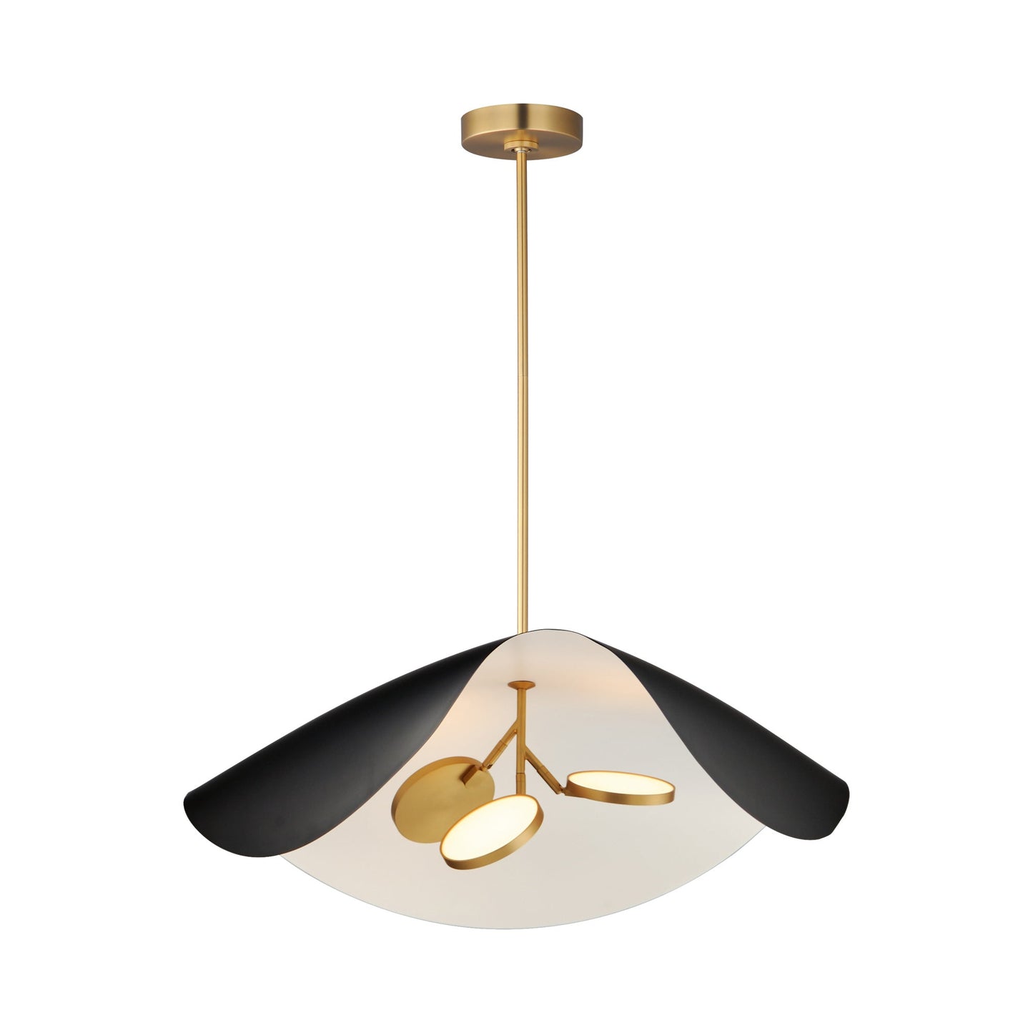 Carmen LED Pendant Light in Black/Gold (3-Light).