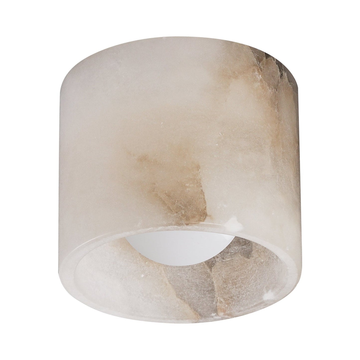 Cava LED Flush Mount Ceiling Light in White Alabaster.