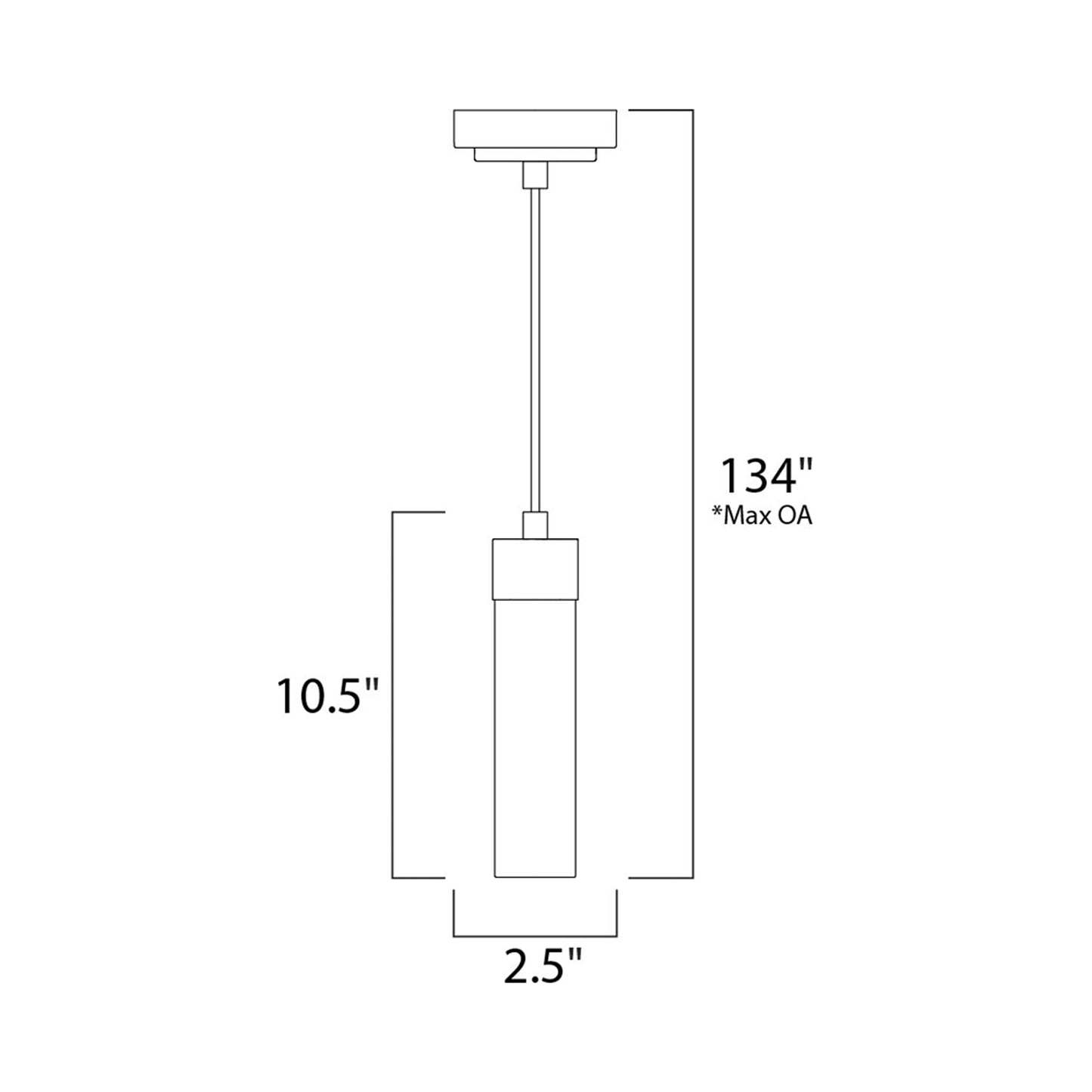 Cilandro LED Mini Pendant Light - line drawing.