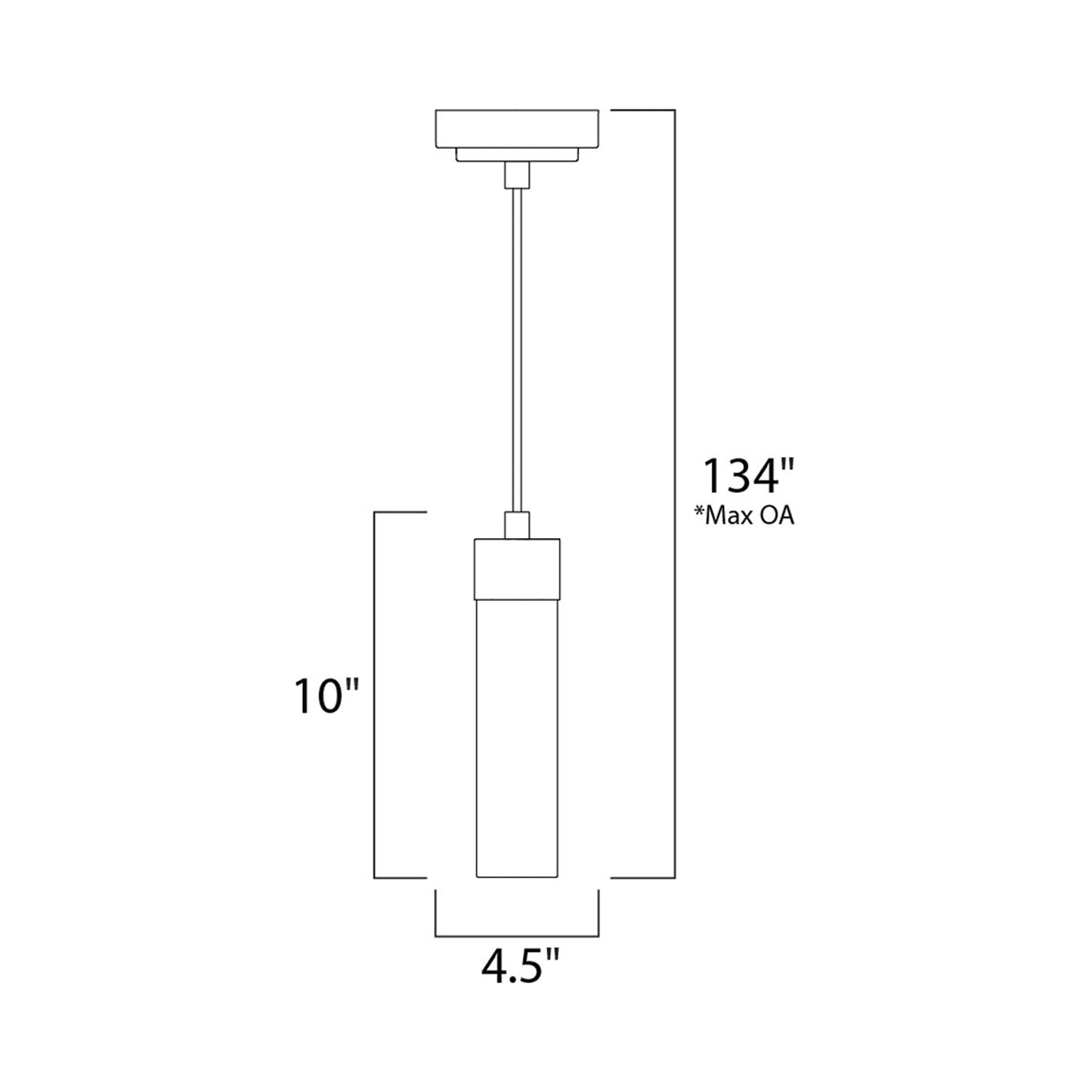 Cilandro Mini Pendant Light - line drawing.