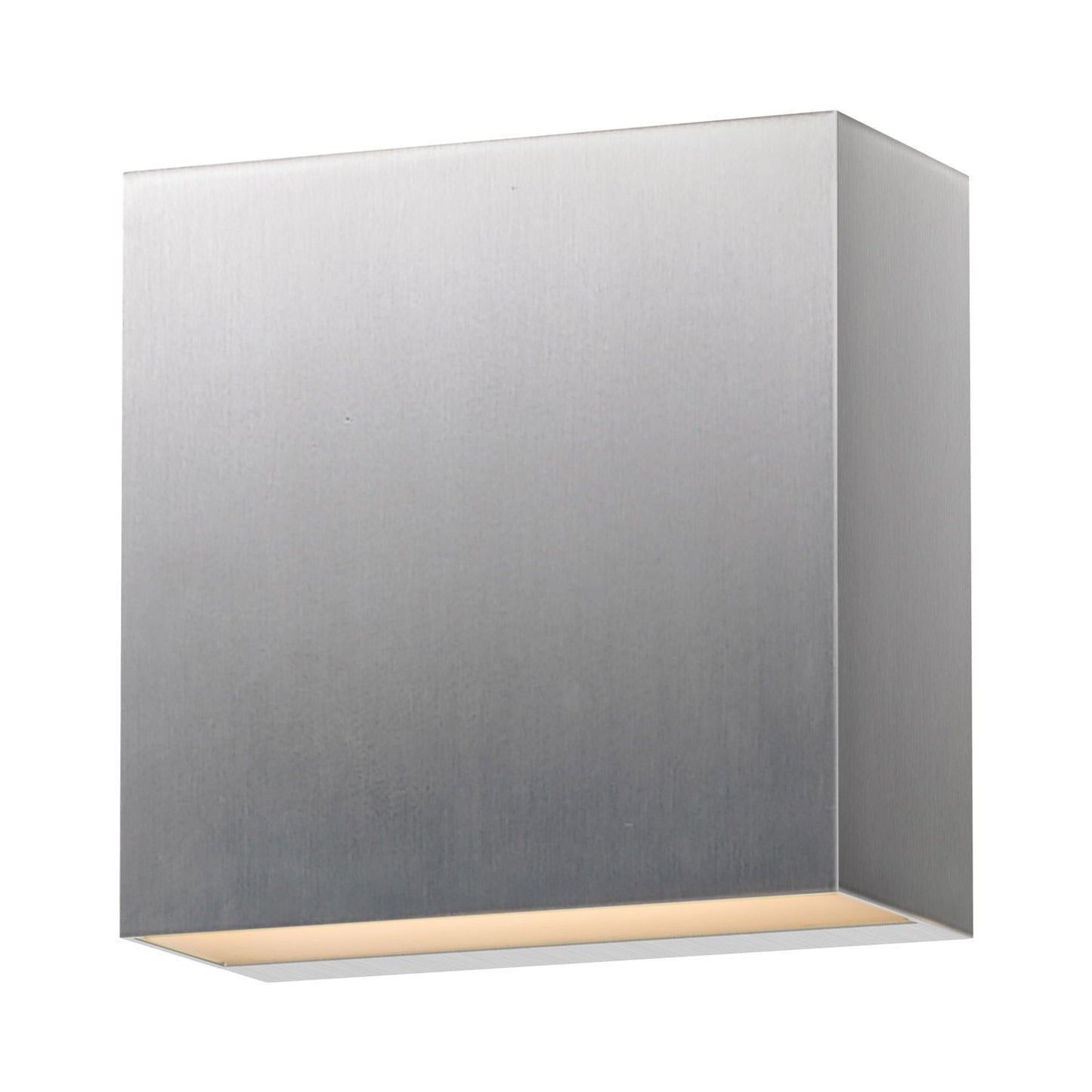 Cubed Outdoor LED Wall Light in Satin Aluminum.
