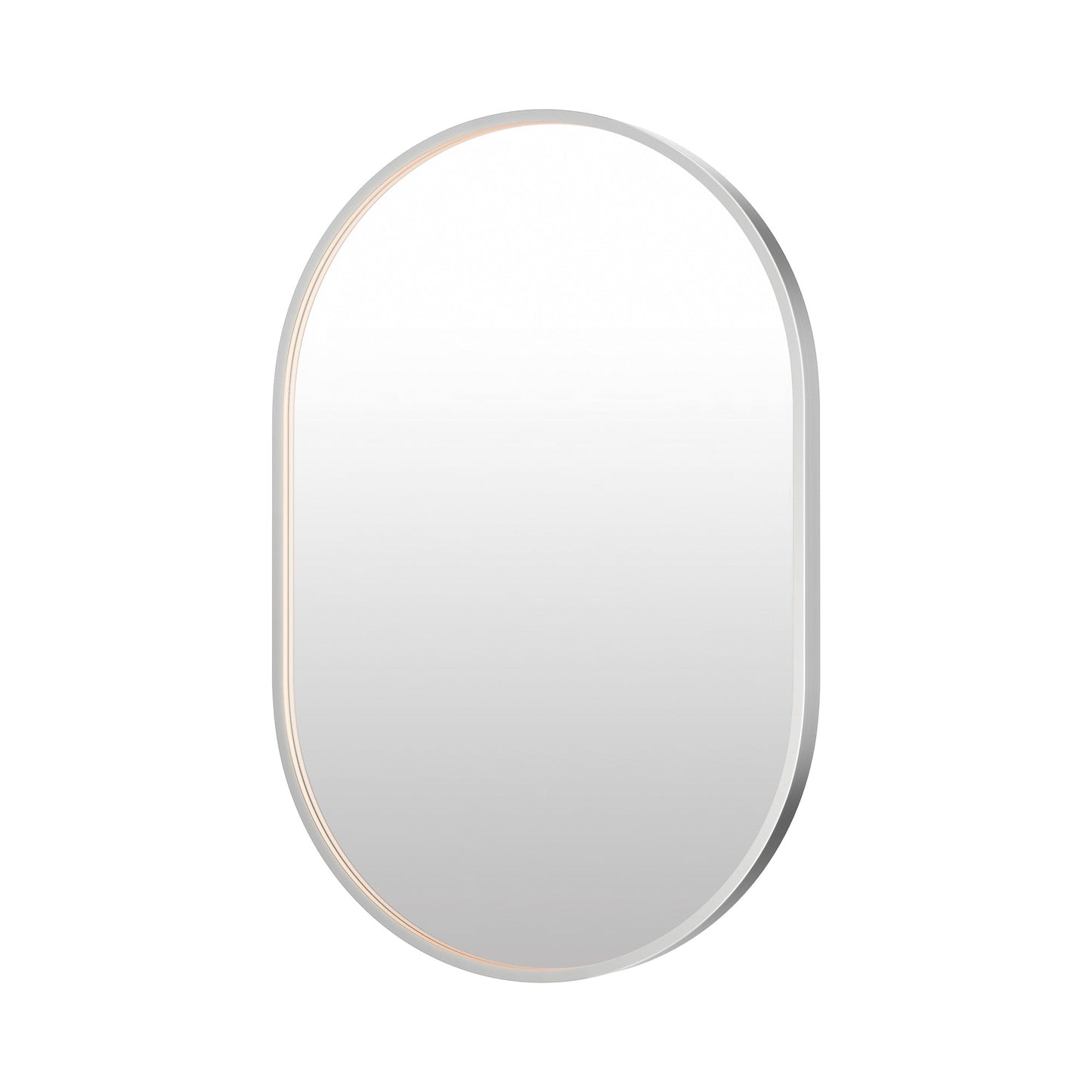 Elisse LED Wall Mirror in Satin Nickel (36-Inch/Oval).