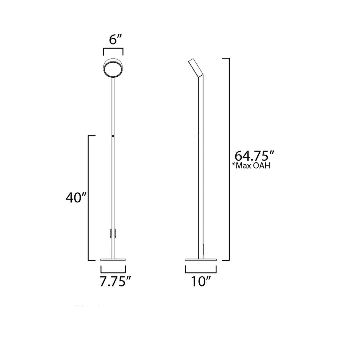 Embrace LED Floor Lamp - line drawing.