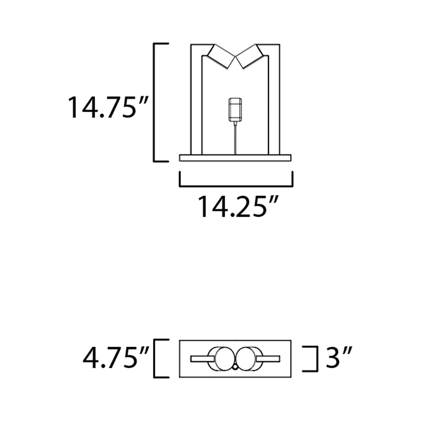 Embrace LED Table Lamp - line drawing.