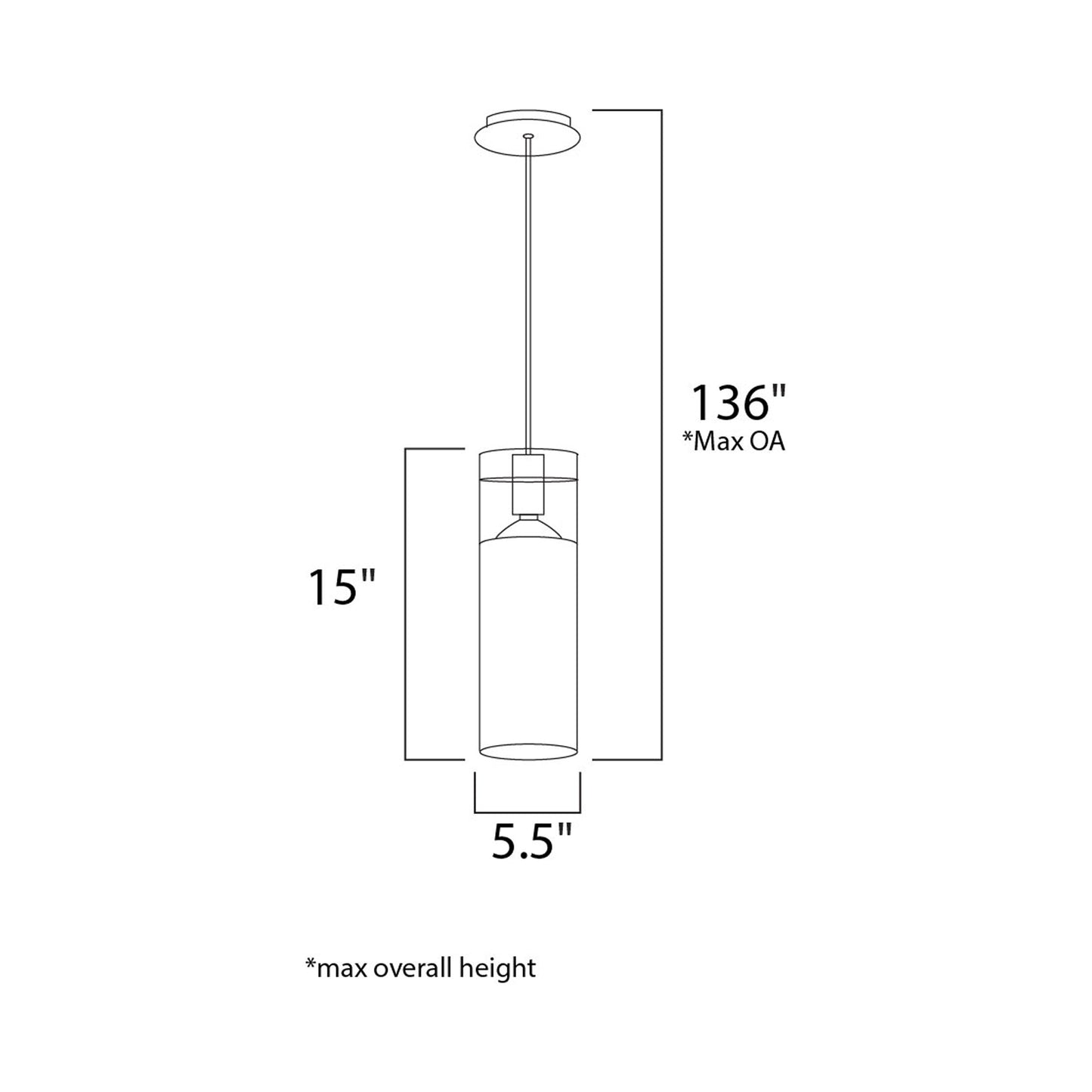Frost Pendant Light - line drawing.
