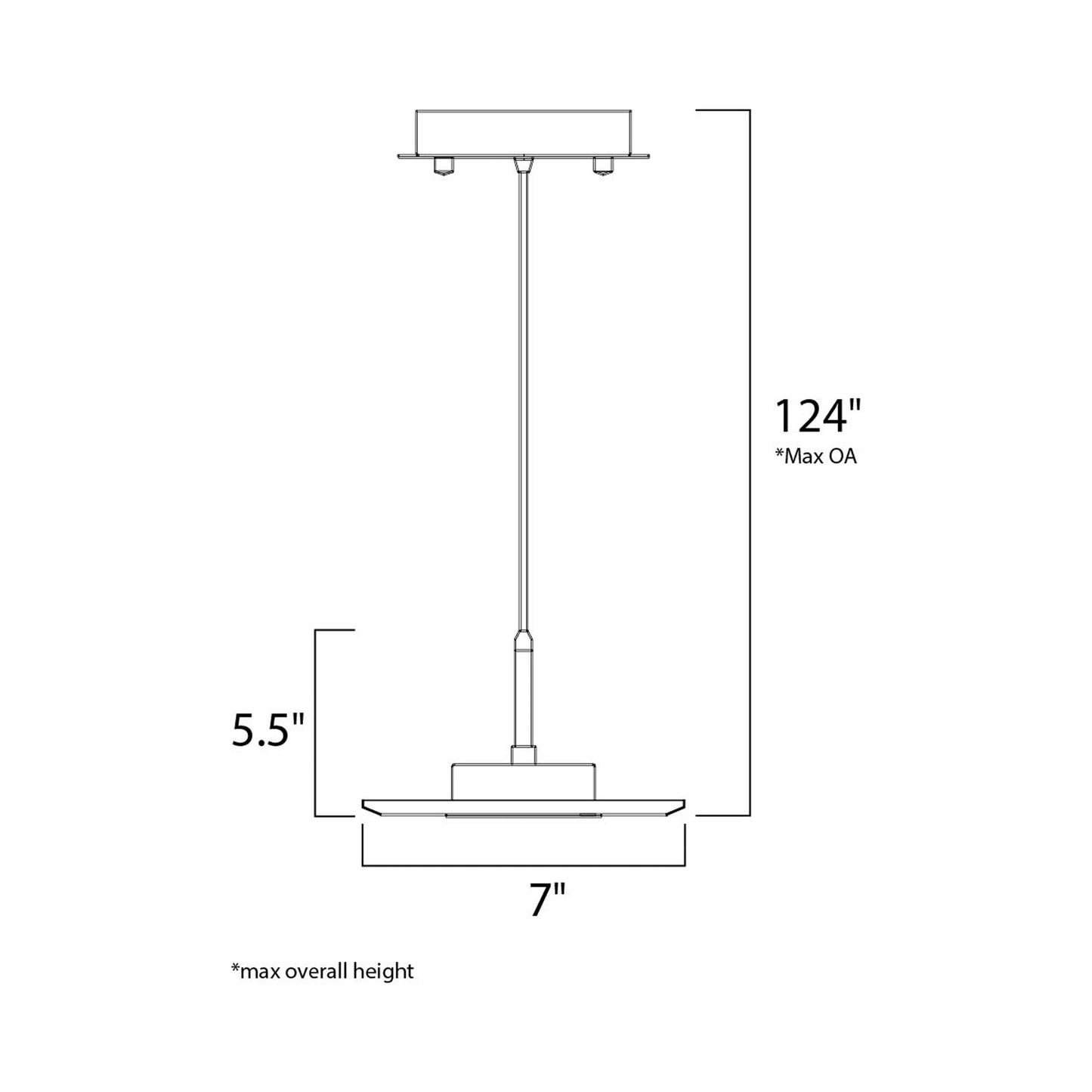 Hagen LED Pendant Light - line drawing.