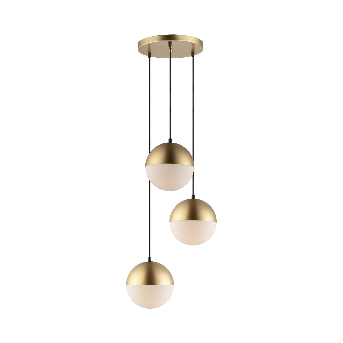 Half Moon Multi Light Pendant Light in Metallic Gold.