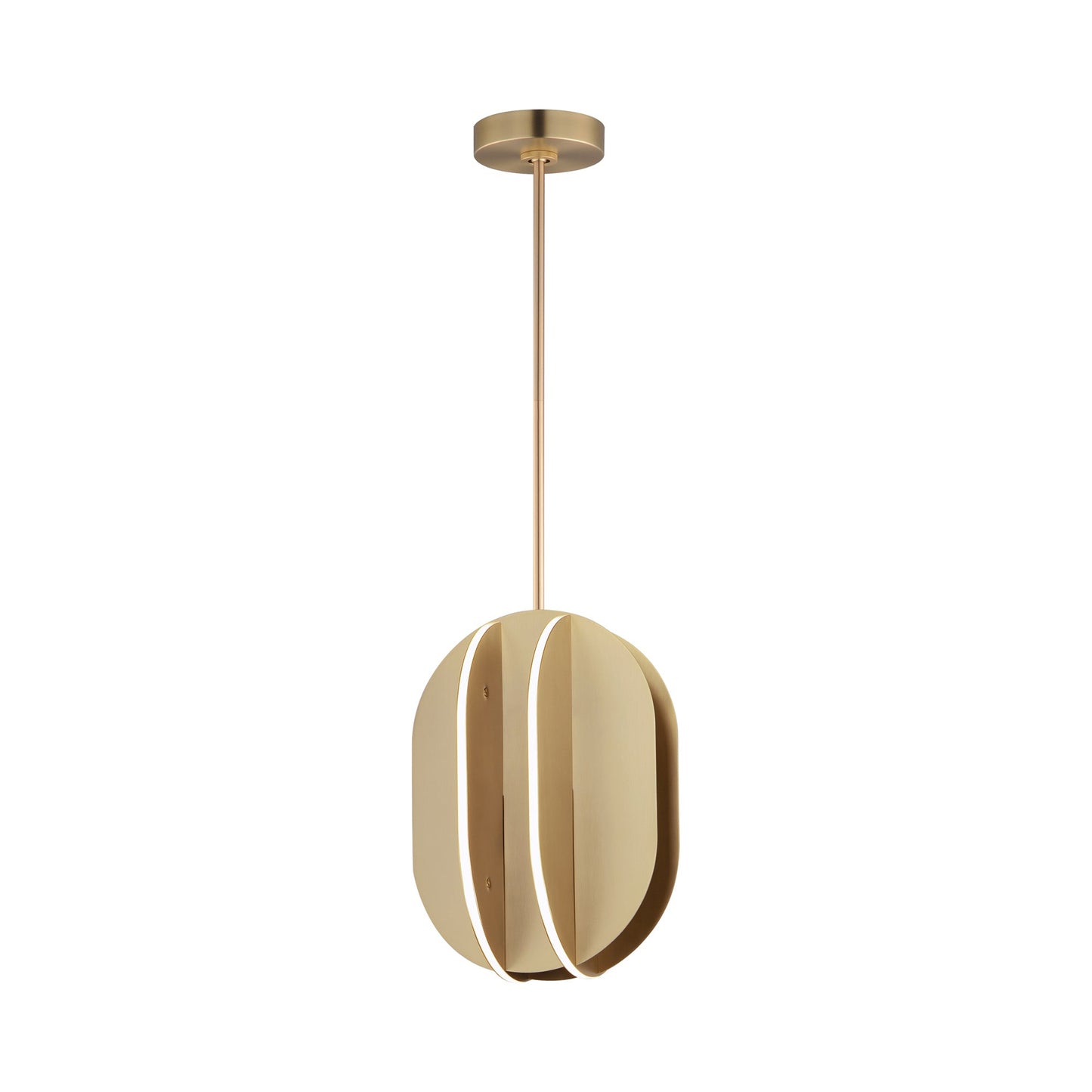 Interval LED Pendant Light in Satin Brass (9.75-Inch).