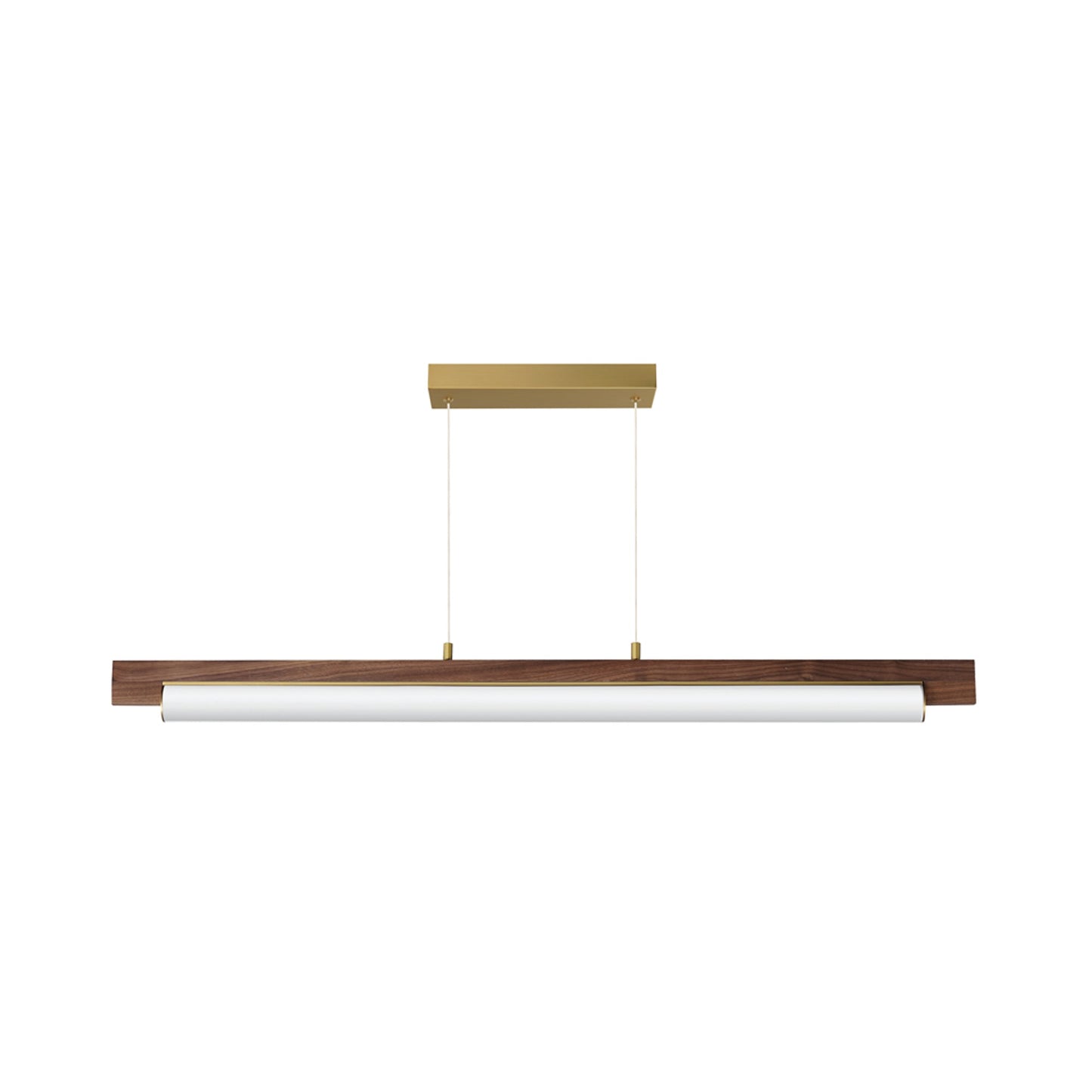 Joist LED Linear Pendant Light in Whit Alabaster/Natural Aged Brass.