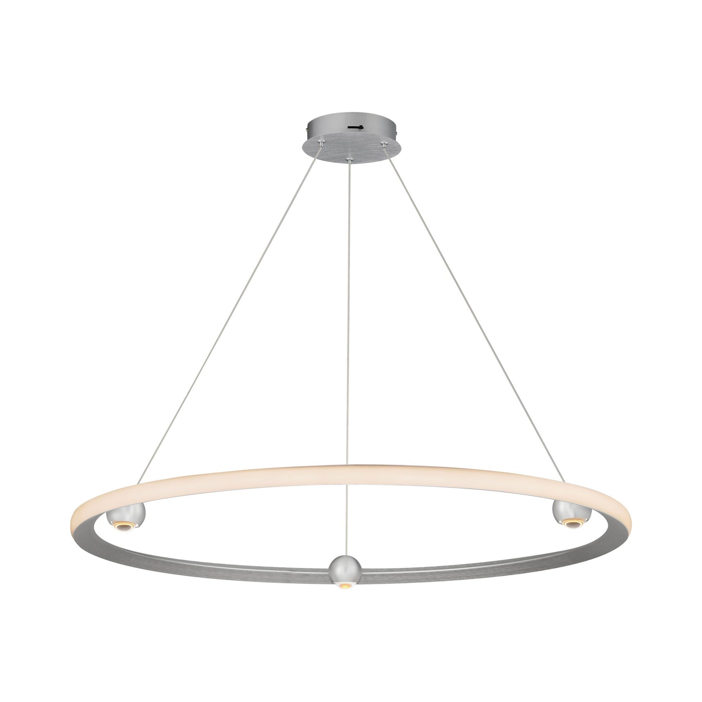 Nodes LED Pendant Light in Brushed Aluminum (40-Inch).