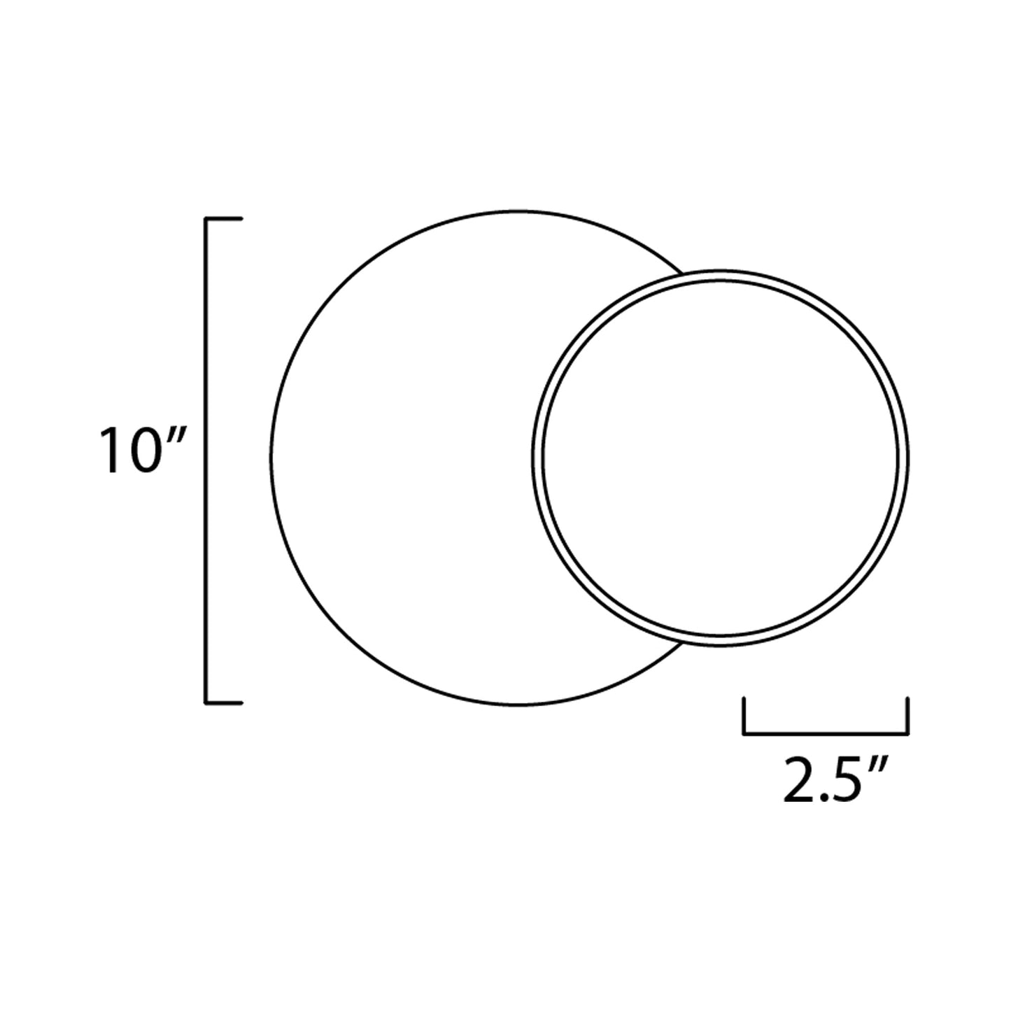 Revolver LED Ceiling / Wall Light - line drawing.