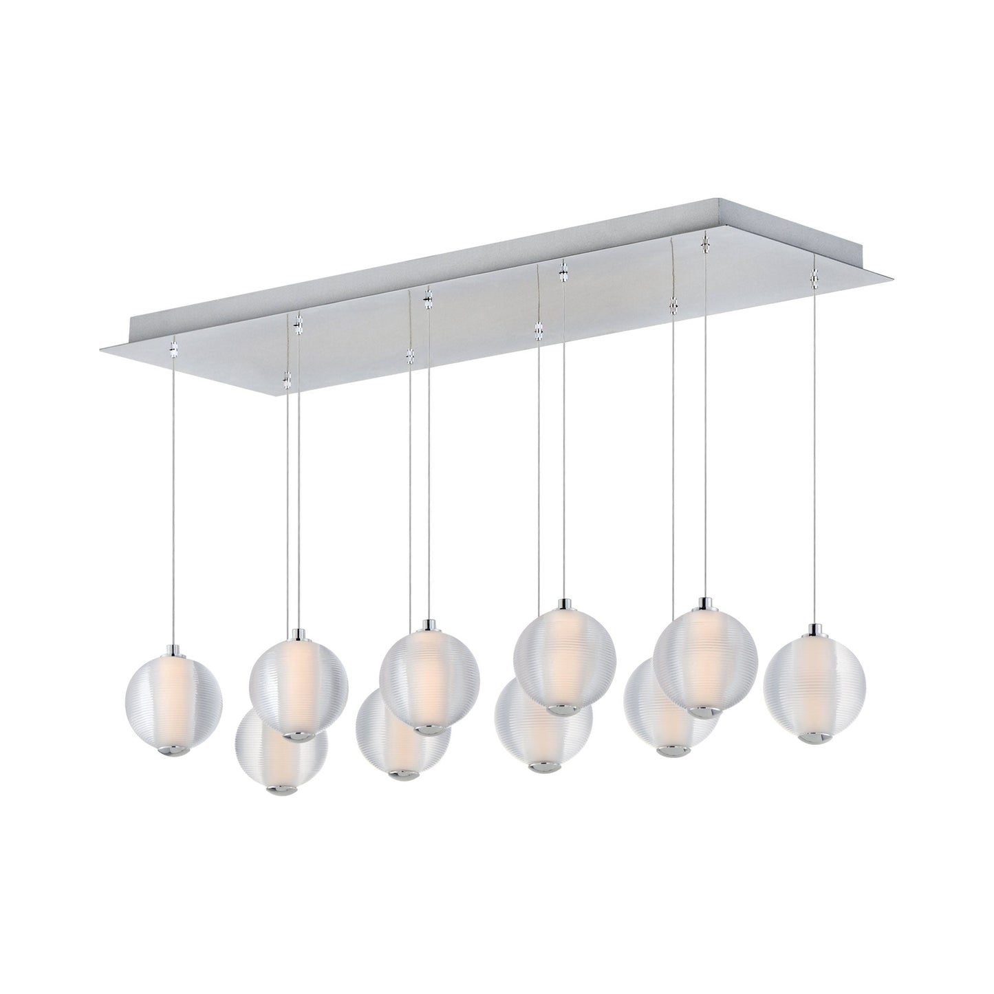 Rhythm LED Linear Pendant Light in Polished Chrome.