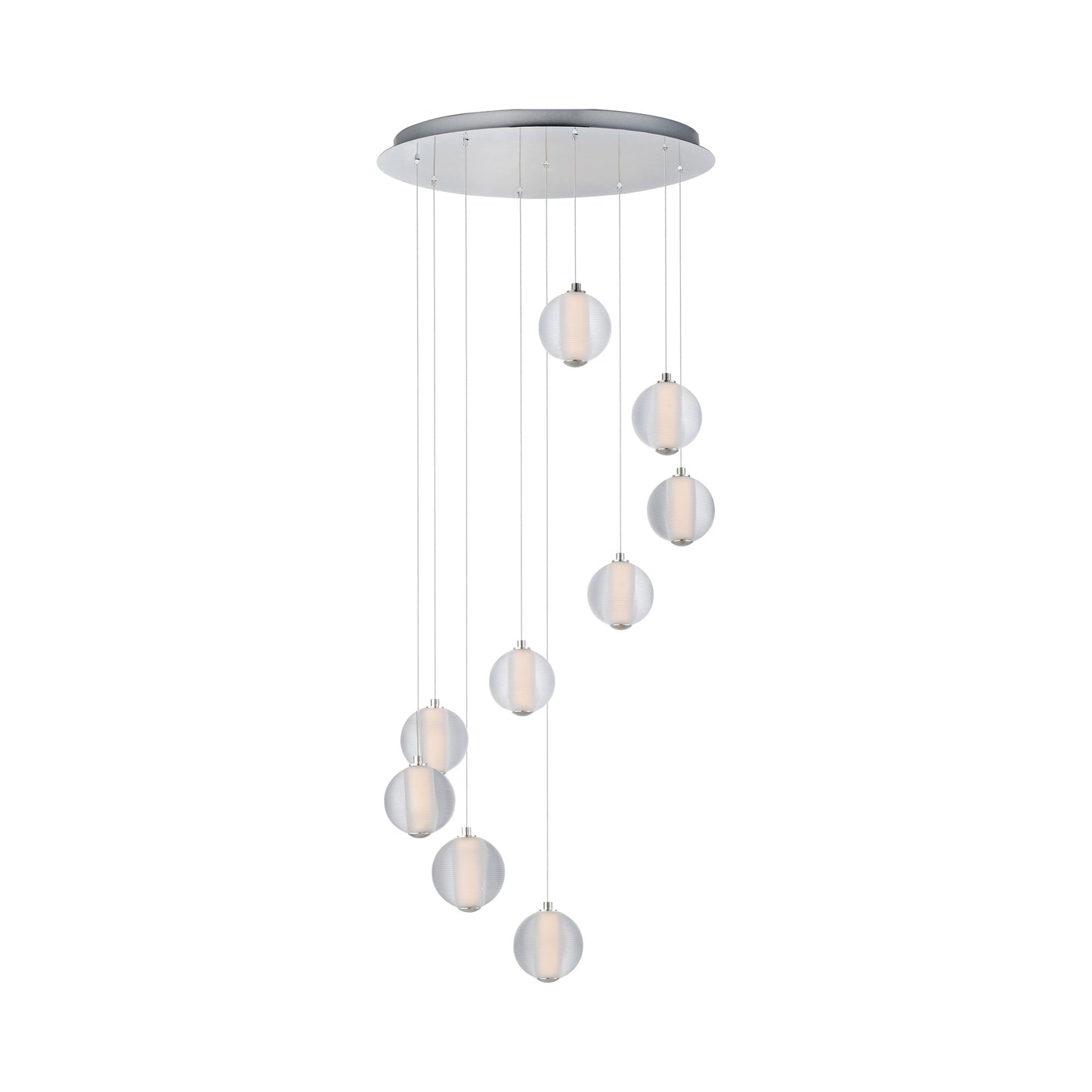 Rhythm LED Multi Light Pendant Light in Polished Chrome (9-Light).