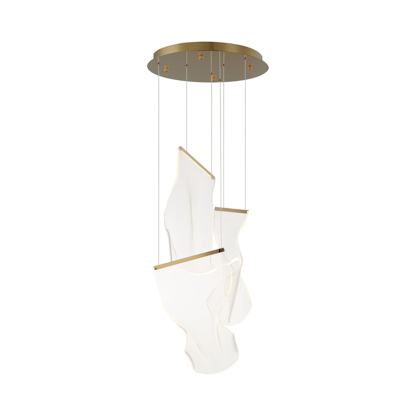 Rinkle LED Pendant Light in French Gold.