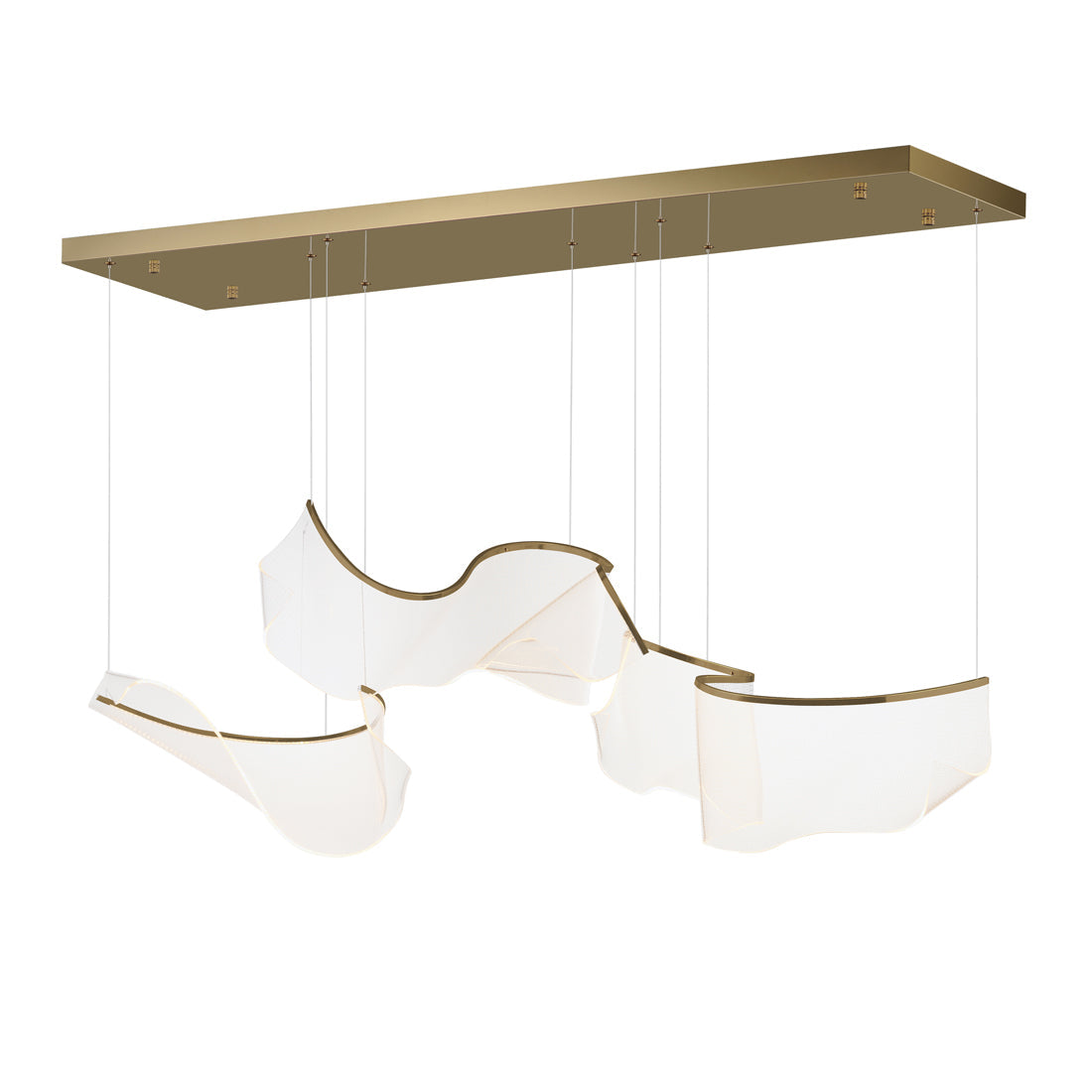 Rinkle Modular LED Multi Light Pendant Light in French Gold (3-Light).