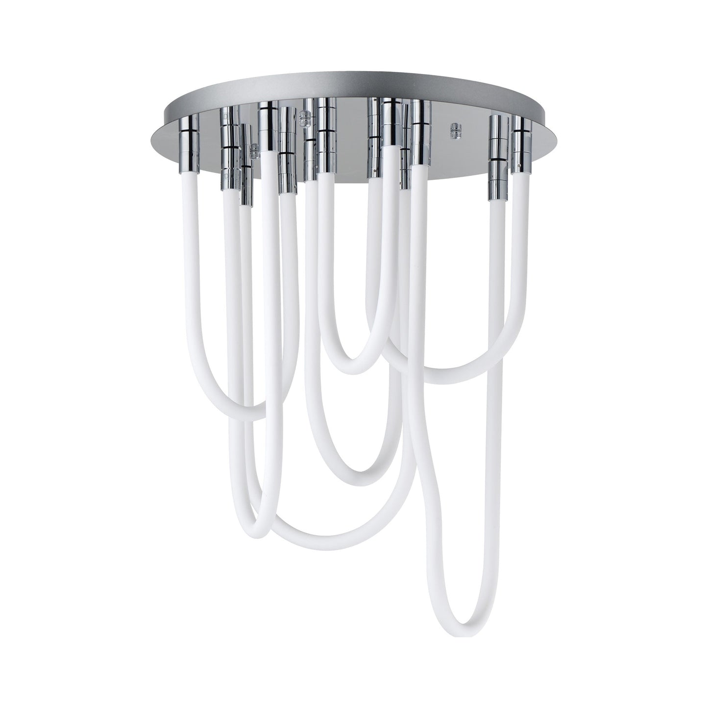 Soleil Round LED Flush Mount Ceiling Light in Polished Chrome.