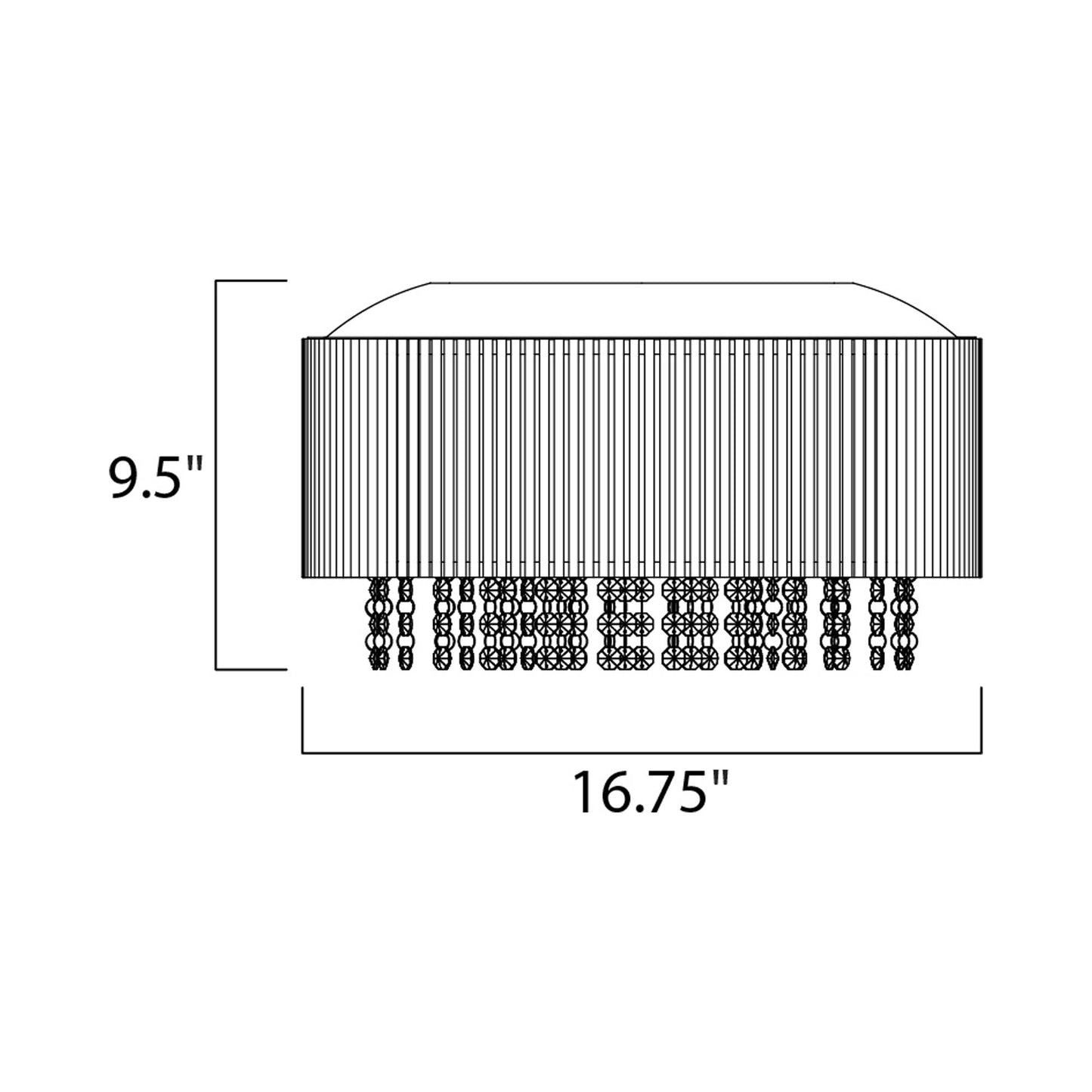 Spiral Flush Mount Ceiling Light - line drawing.