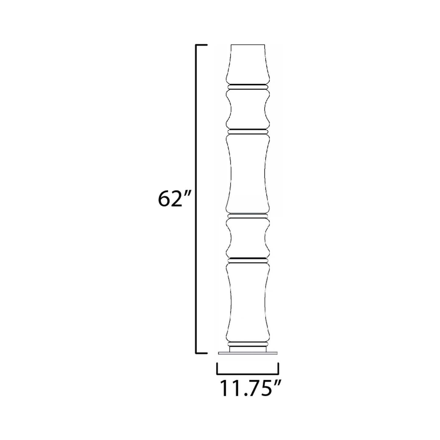 Syndicate LED Floor Lamp - line drawing.