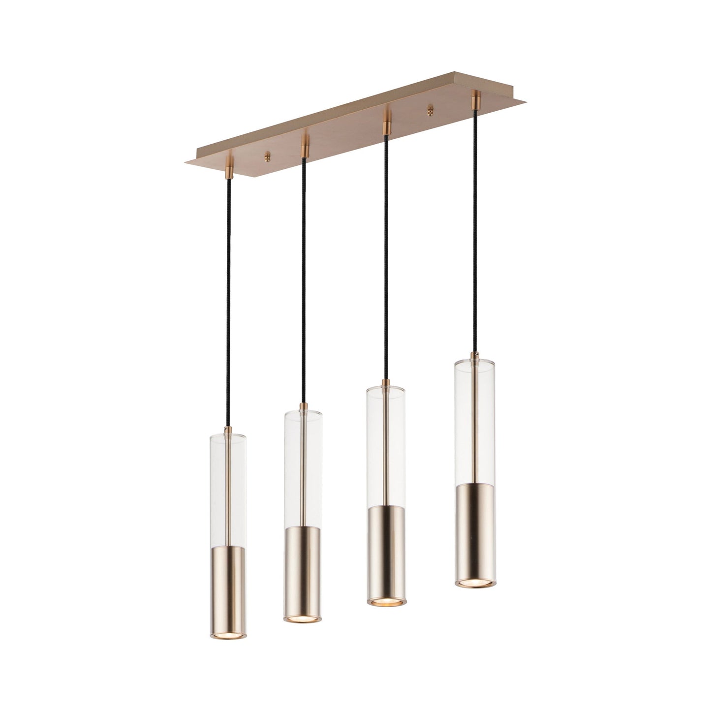 Torch Linear Pendant Light in Satin Brass.
