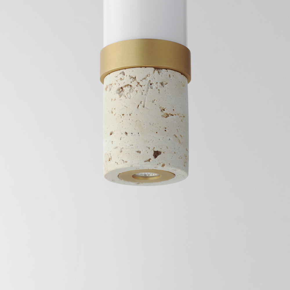 Travertine LED Single Pendant Light in Detail.