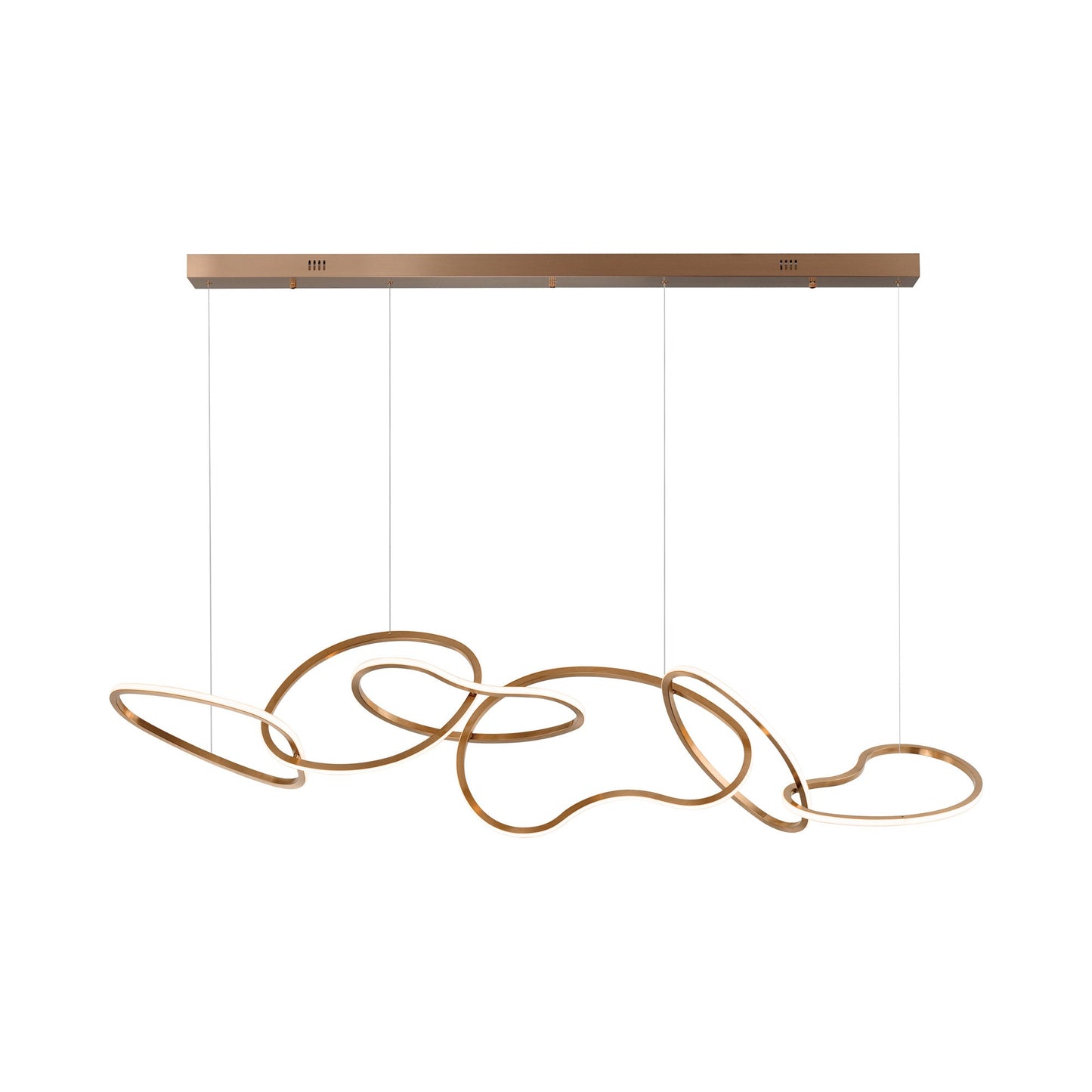 Unity LED Linear Pendant Light in Brushed Champagne (6-Light).