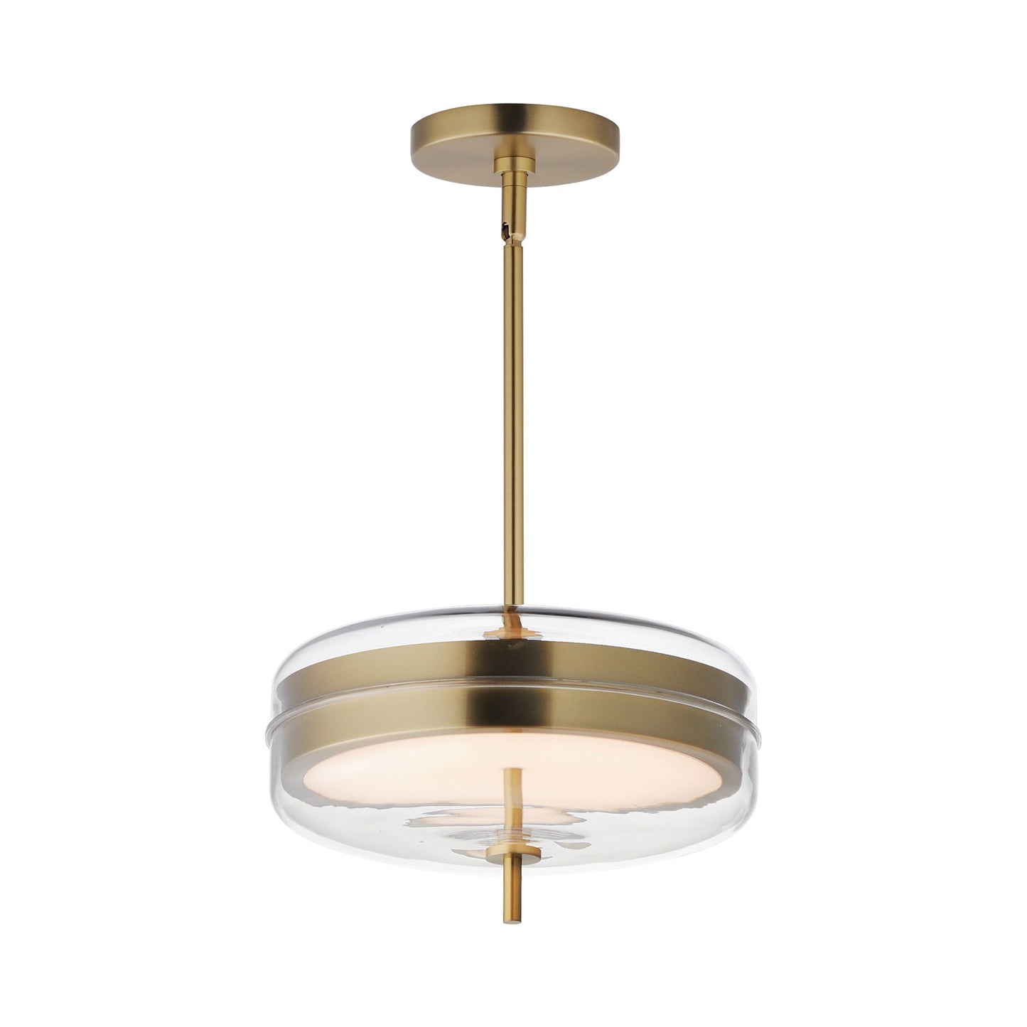 Voto LED Pendant Light in Natural Aged Brass.