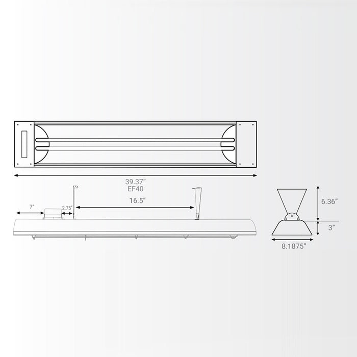 4000W Electric Heater - line drawing.