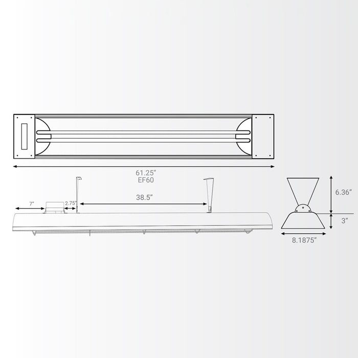 5000W Electric Heater - line drawing.