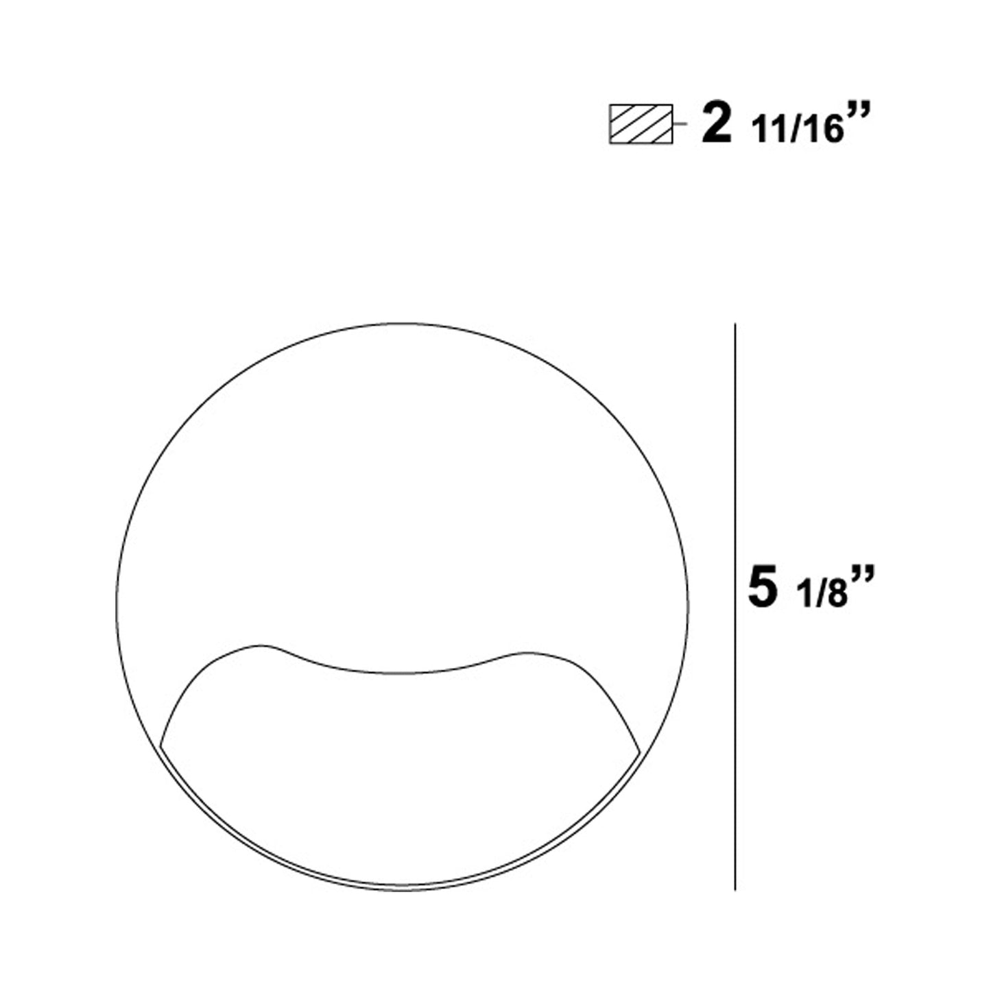 Architectural Outdoor LED Wall Light - line drawing.