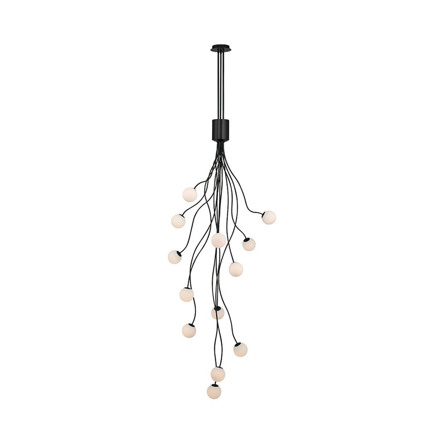 Athena LED Chandelier in Matte Black.