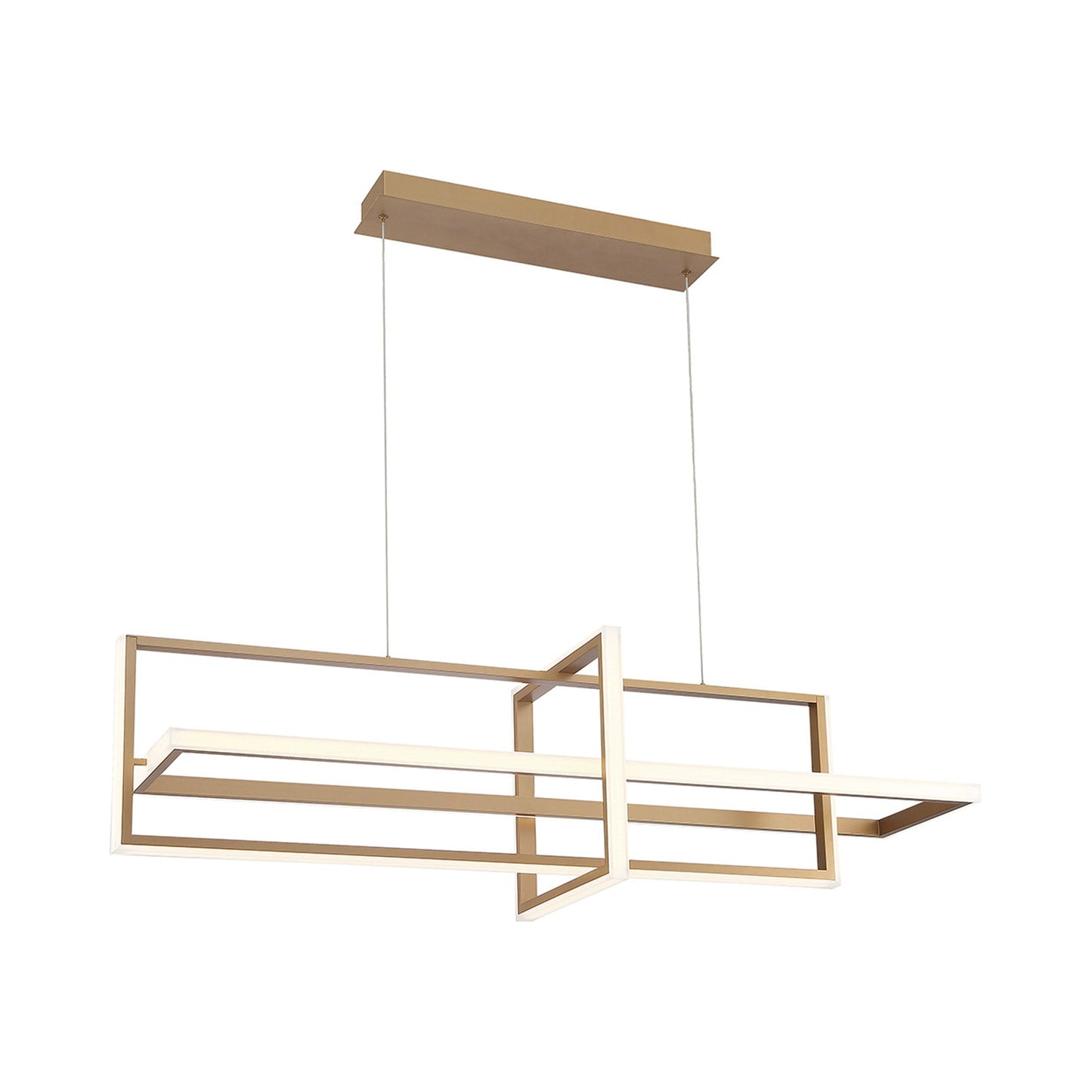 Bordo LED Linear Chandelier in Satin Gold Paint (Large).