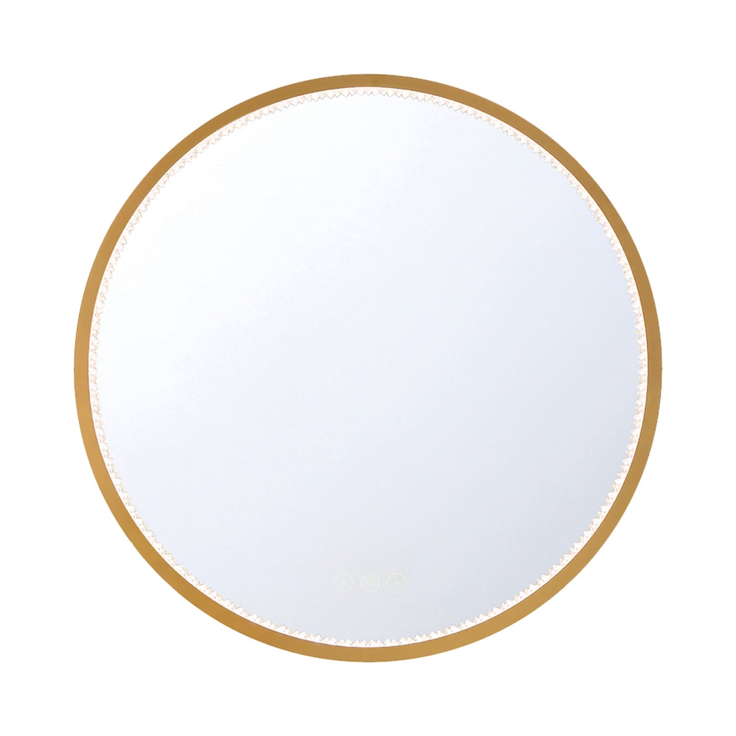 Cerissa Round LED Wall Mirror in Gold.