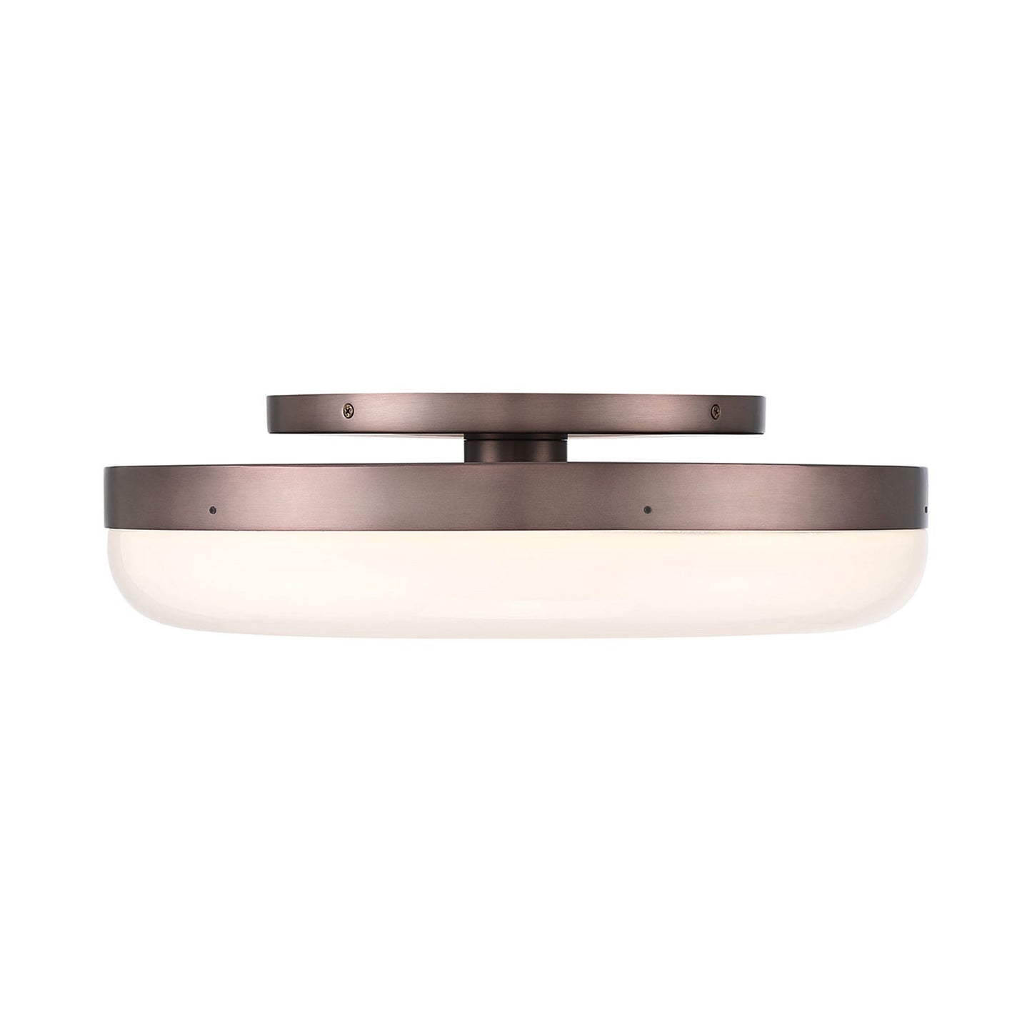 Clayton LED Flush Mount Ceiling Light in Harlow Bronze (18-Inch).