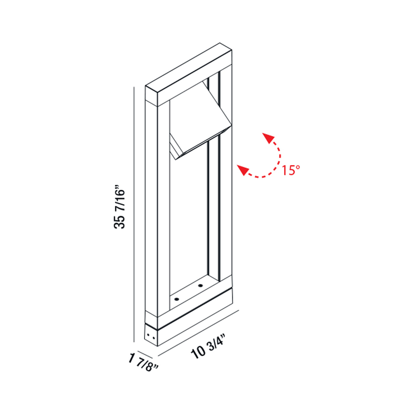 Crois Outdoor LED Path Light - line drawing.