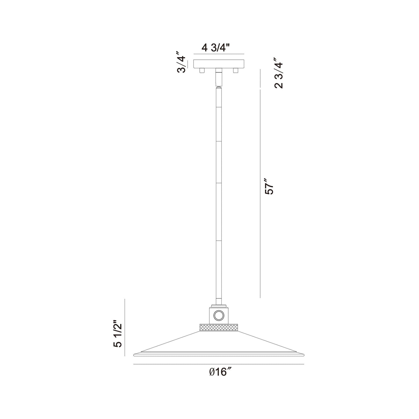 Deckard Outdoor LED Pendant Light - line drawing.