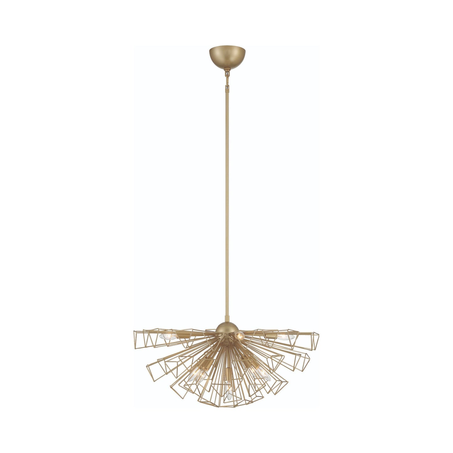 Dendelio Semi Flush Mount Ceiling Light in Matte Gold.