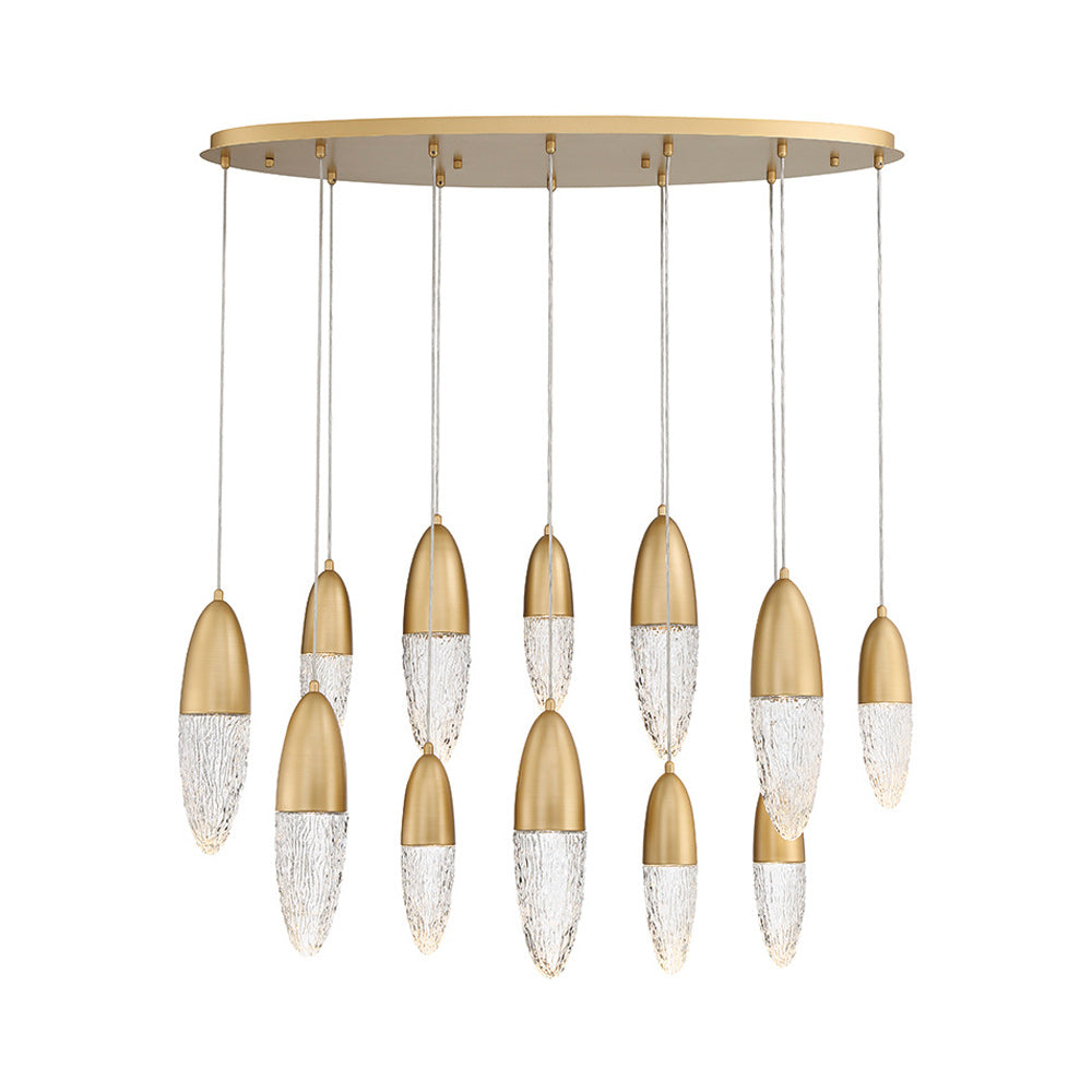 Ecrou Oval Chandelier in Gold.
