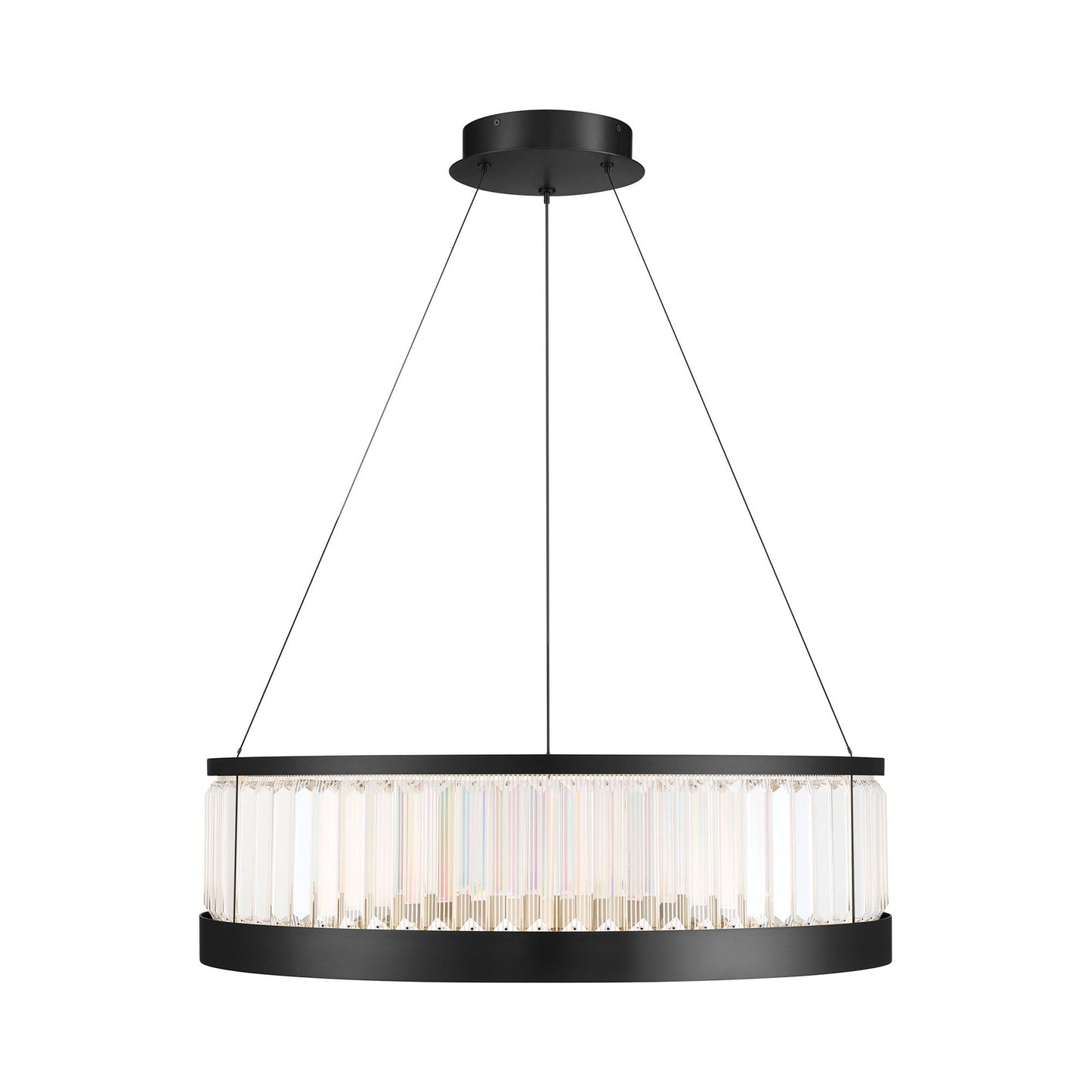 Empra LED Chandelier in Matte Black (30-Inch).