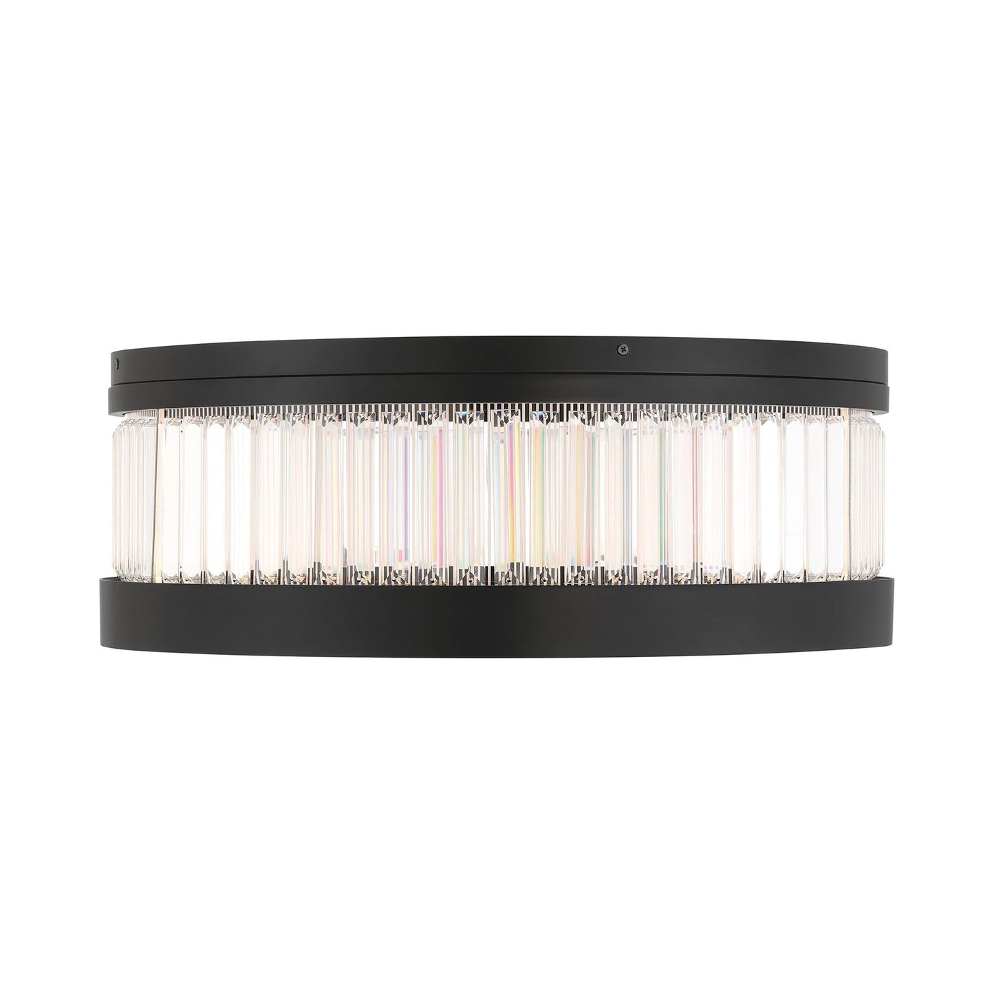 Empra LED Flush Mount Ceiling Light in Matte Black (23.5-Inch).