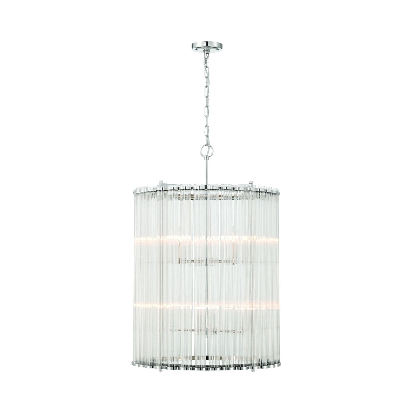 Glasbury Chandelier in Polished Nickel (8-Light).
