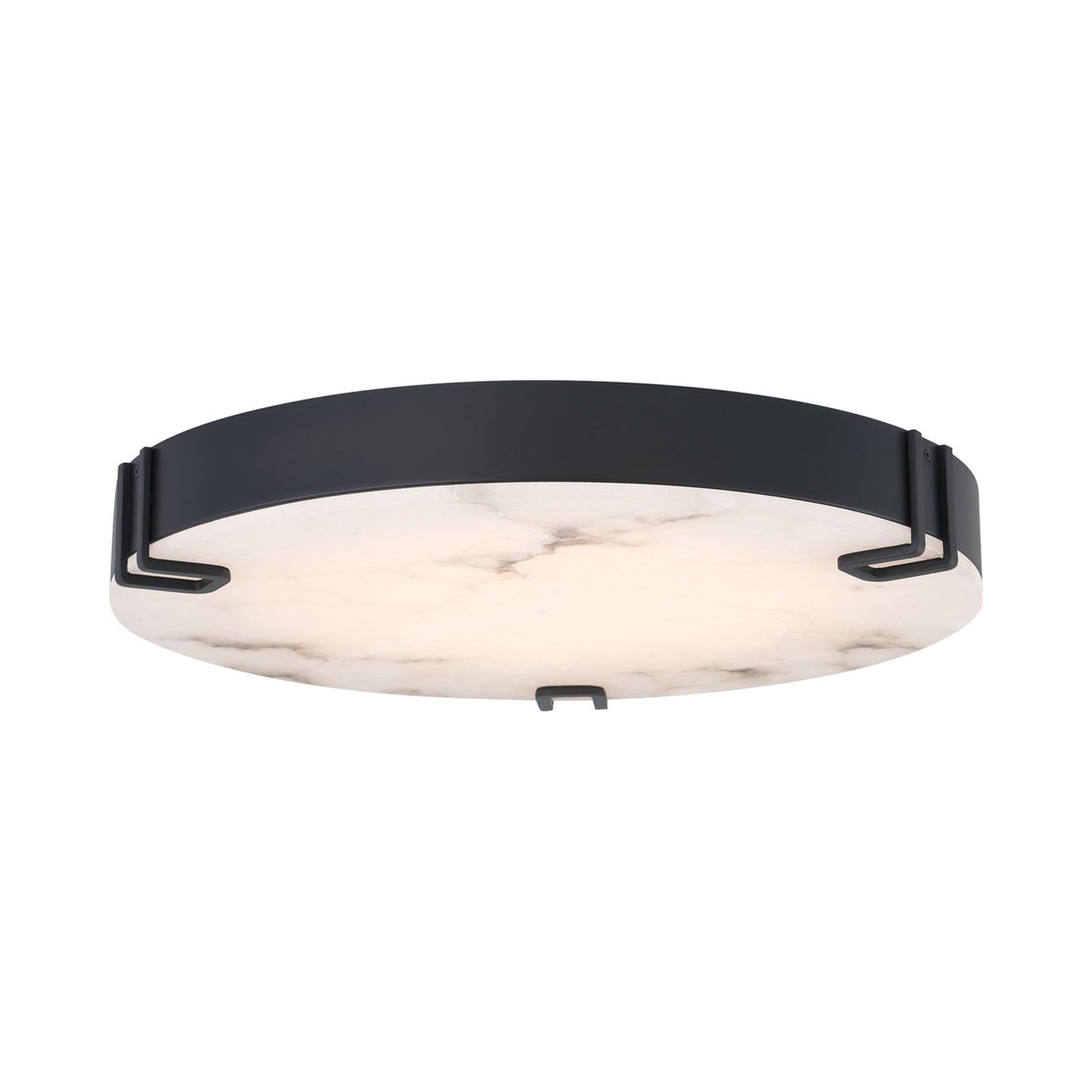 Noga LED Flush Mount Ceiling Light in Matte Black (22-Inch).