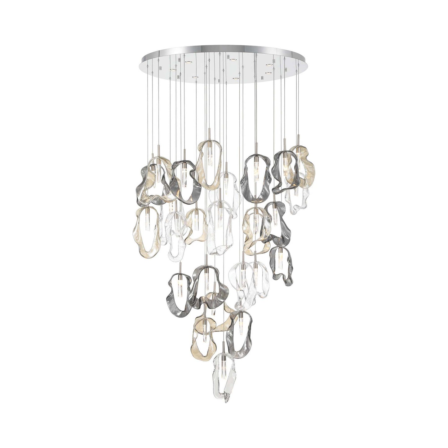 Norah LED Chandelier in Polished Nickel (26-Light).
