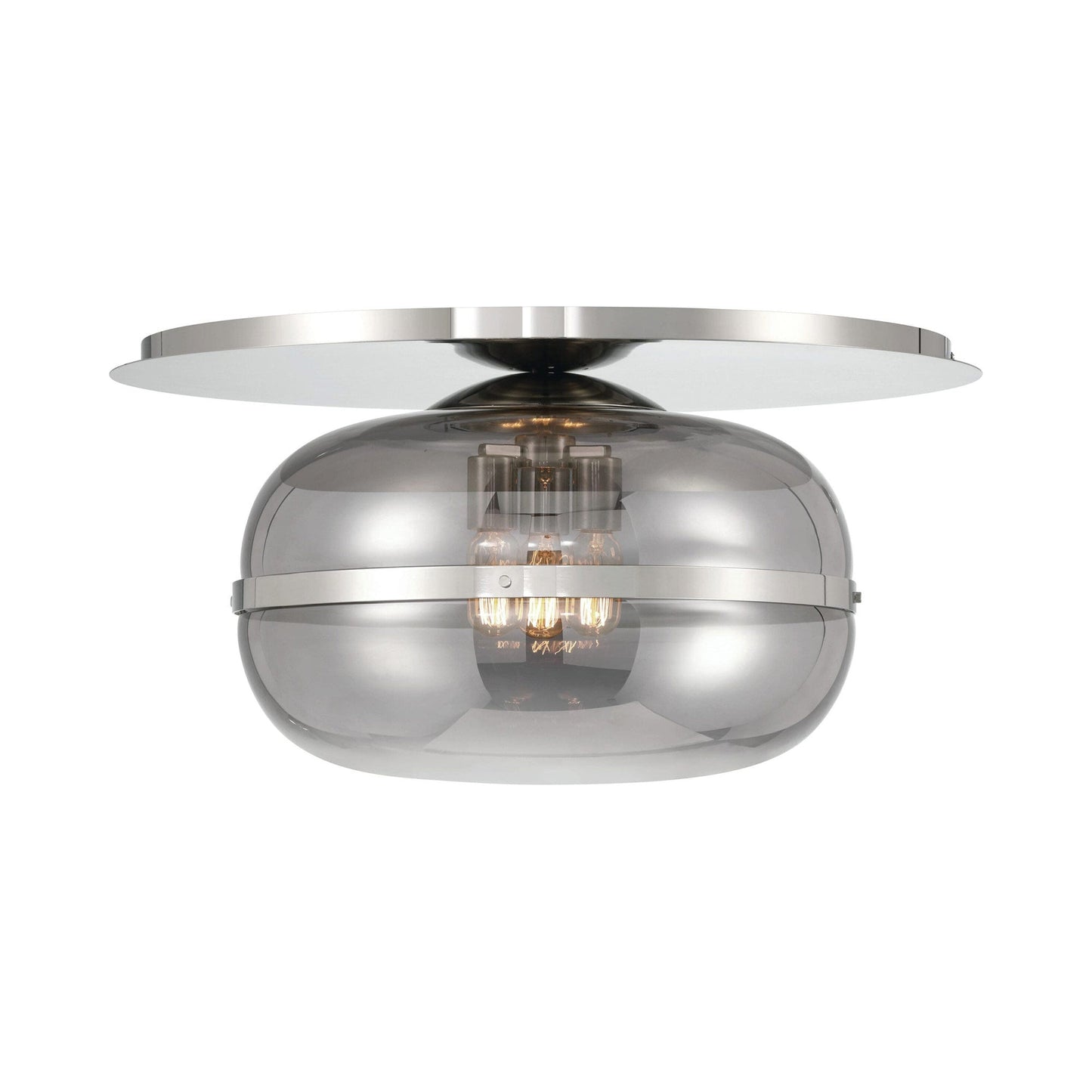Nottingham Flush Mount Ceiling Light in Polished Nickel (Large).