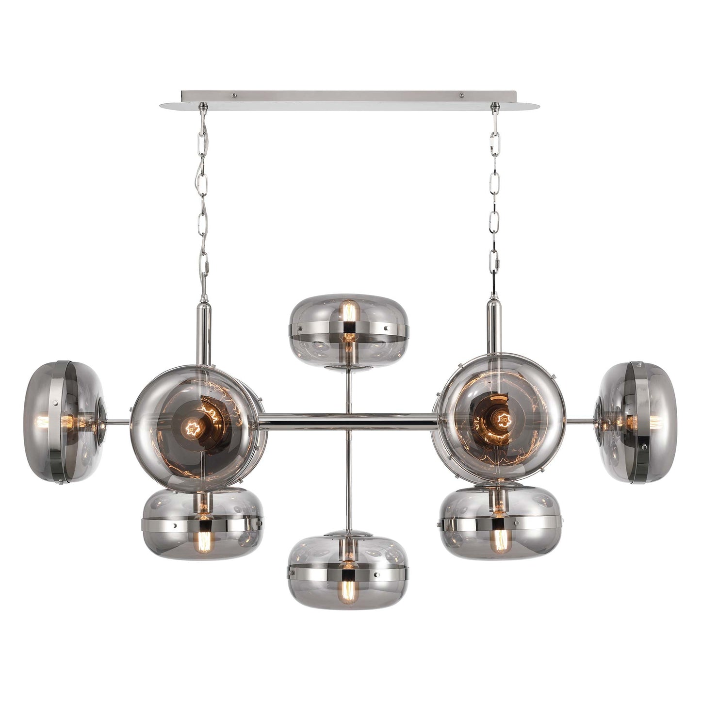 Nottingham Oval Chandelier in Polished Nickel (10-Light).