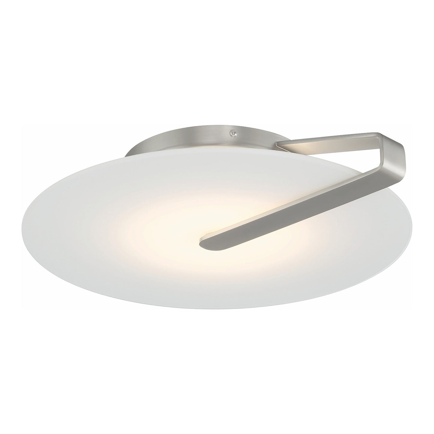 Nuvola LED Flush Mount Ceiling Light in Nickel/White (Large).