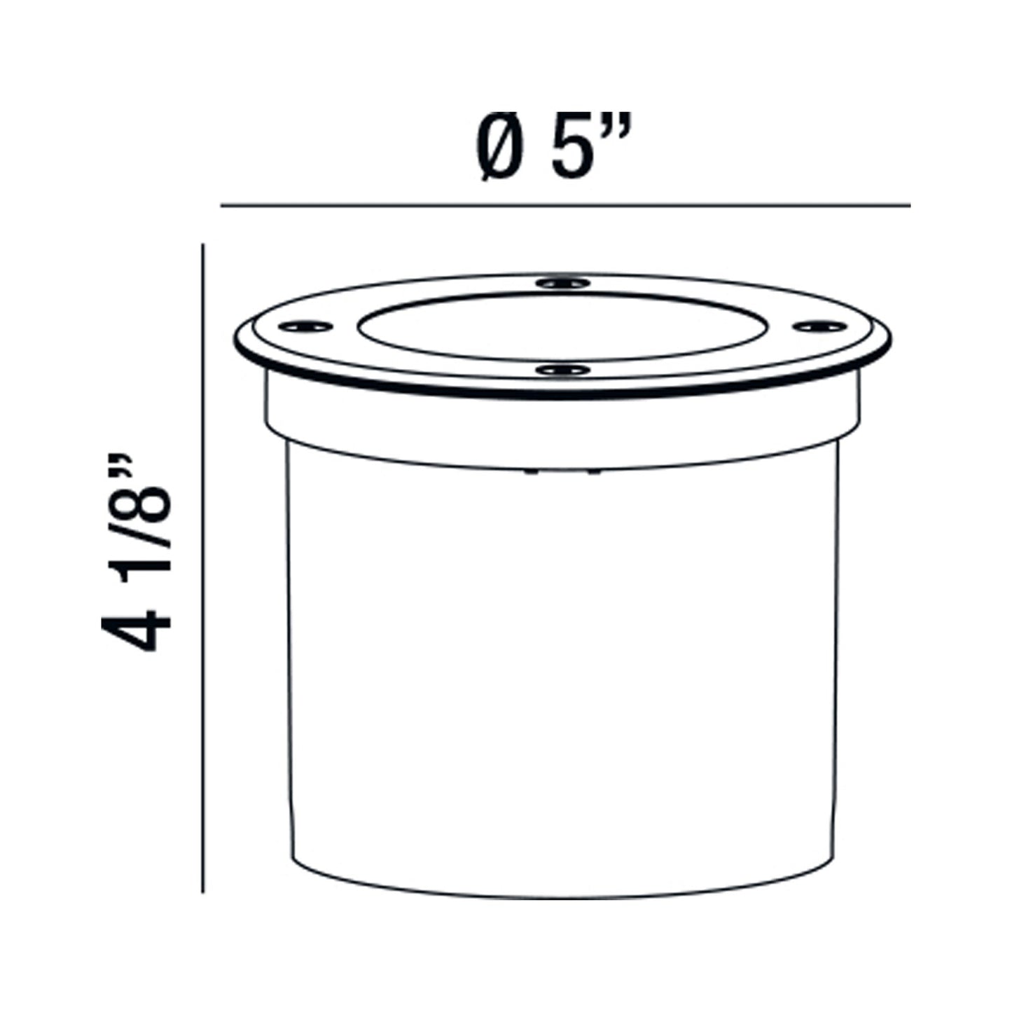 Ravanne Outdoor LED Inground Light - line drawing.