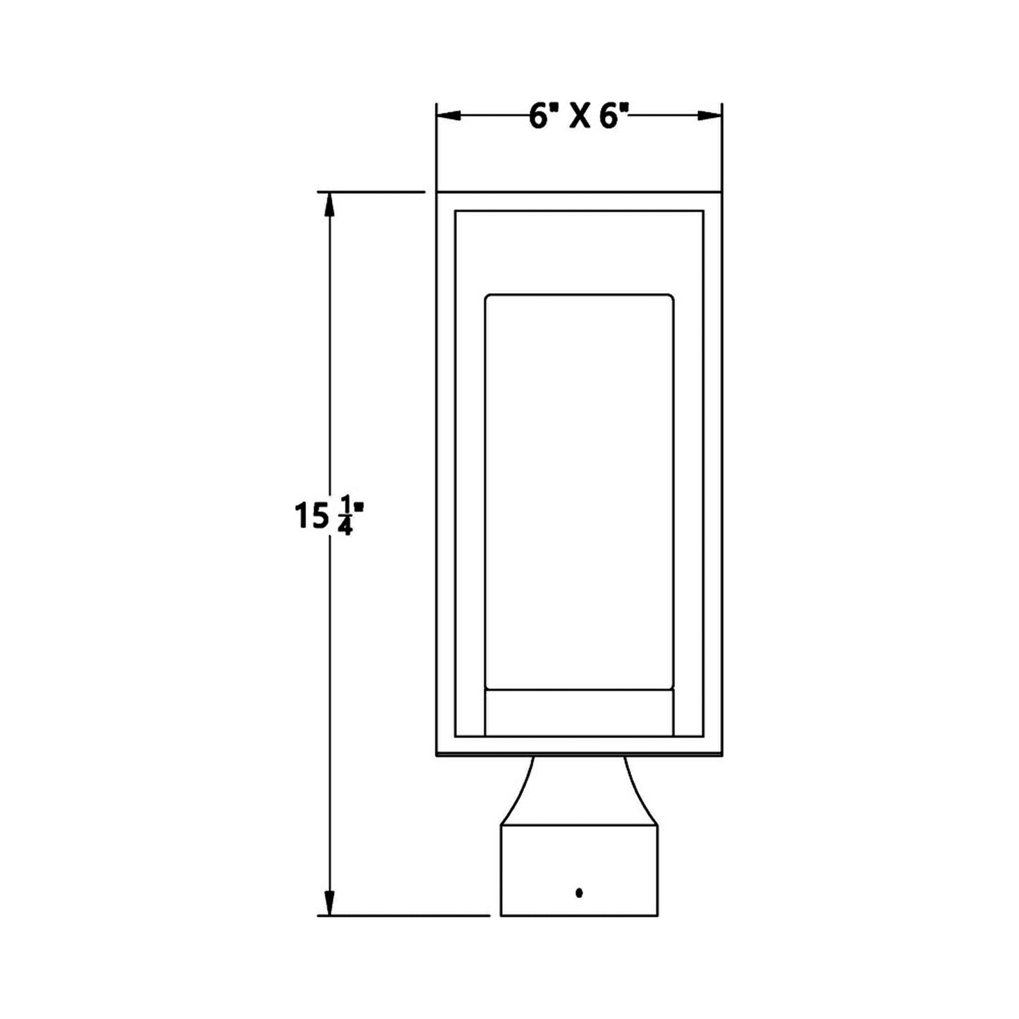 Ren Outdoor Post Light - line drawing.