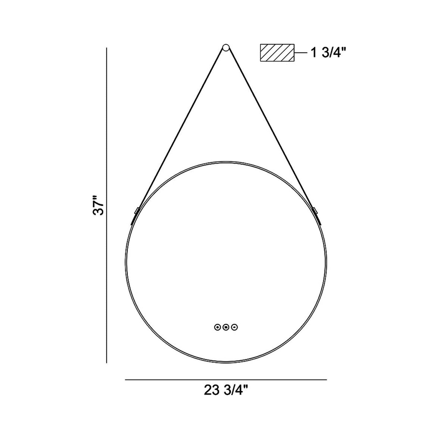 Salerno LED Wall Light - line drawing.